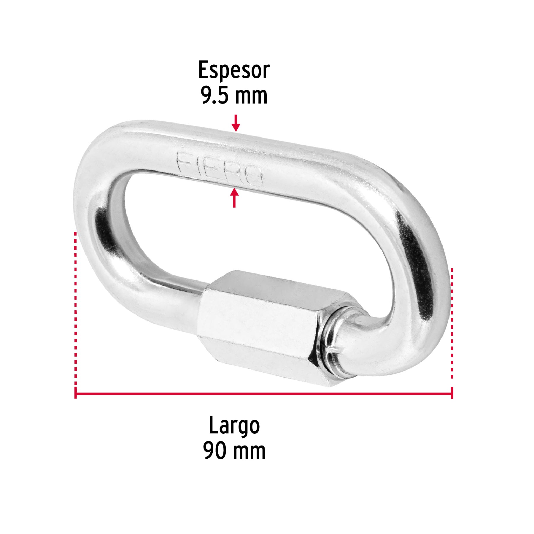 Bandola de acero de 3/8" con seguro, FIERO