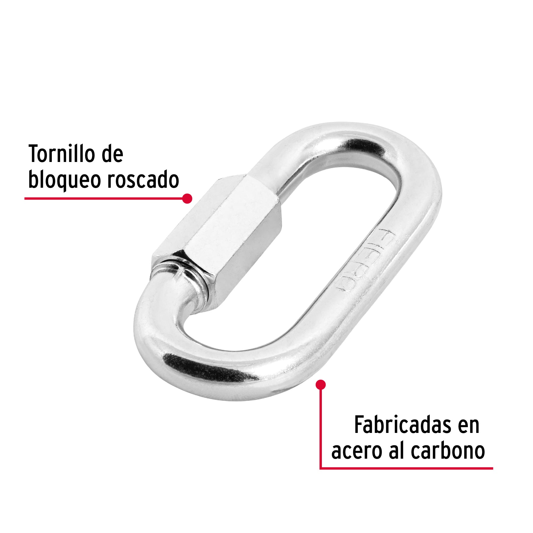 Bandola de acero de 3/8" con seguro, FIERO