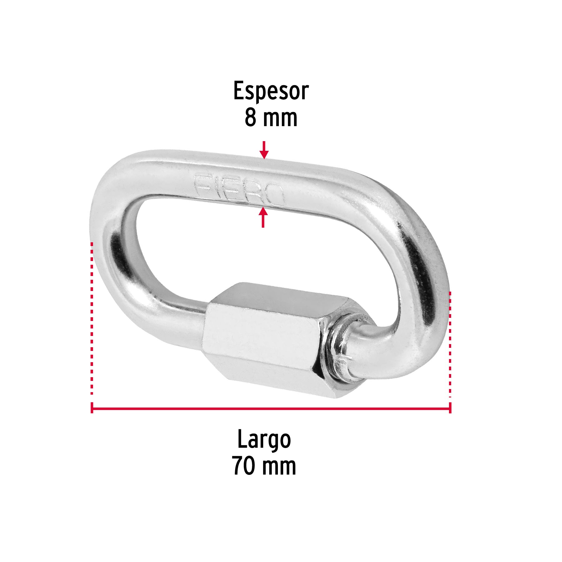 Bandola de acero de 5/16" con seguro, FIERO