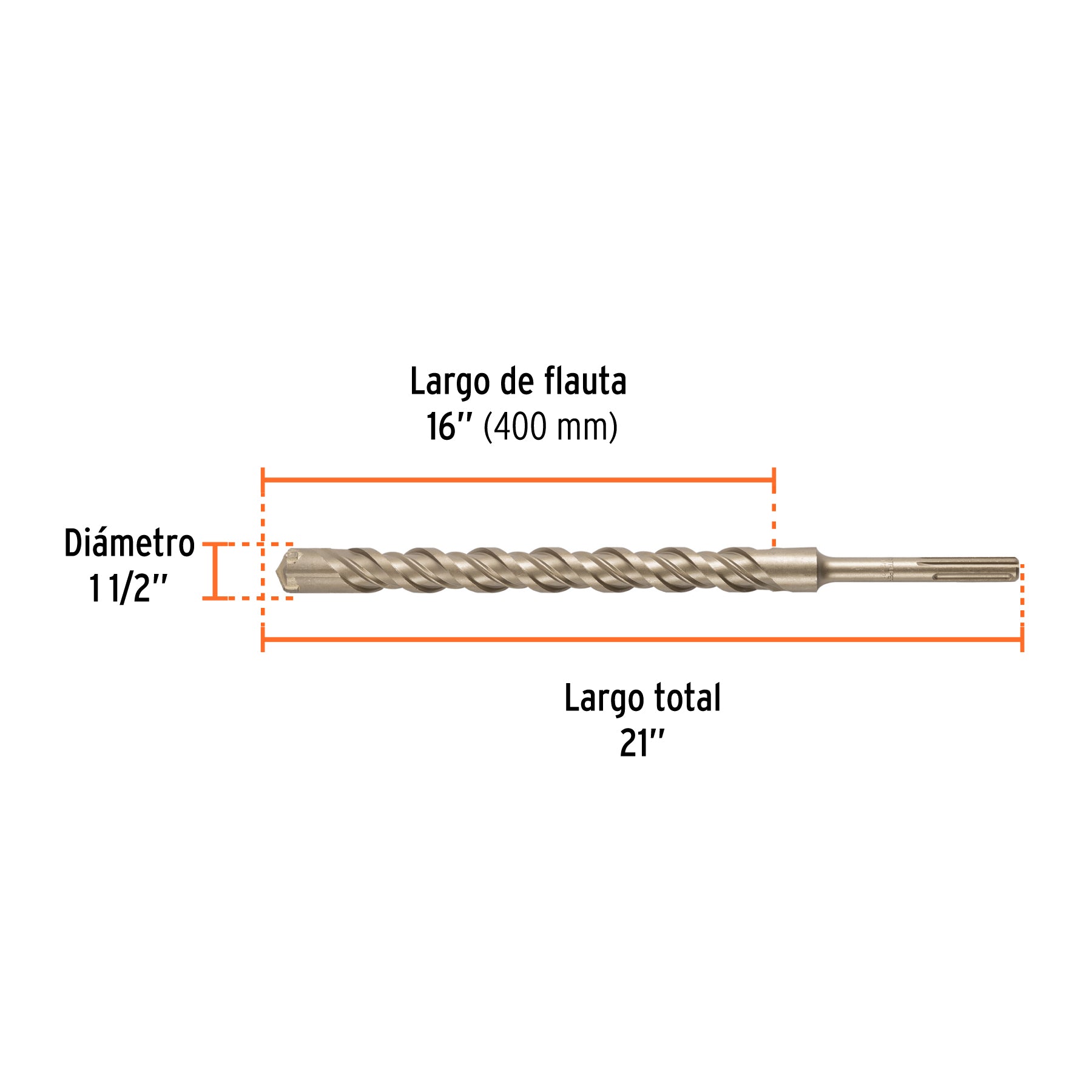 Broca SDS Max de 1-1/2 x 21", TRUPER