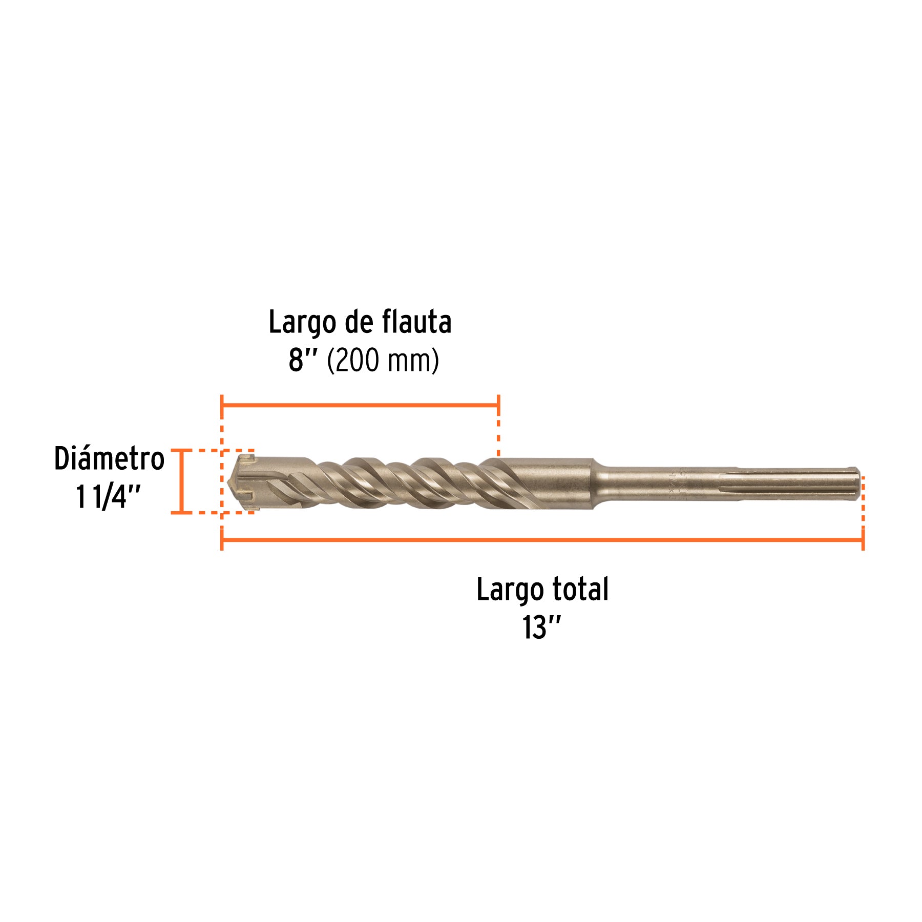 Broca SDS Max de 1-1/4 x 13", TRUPER