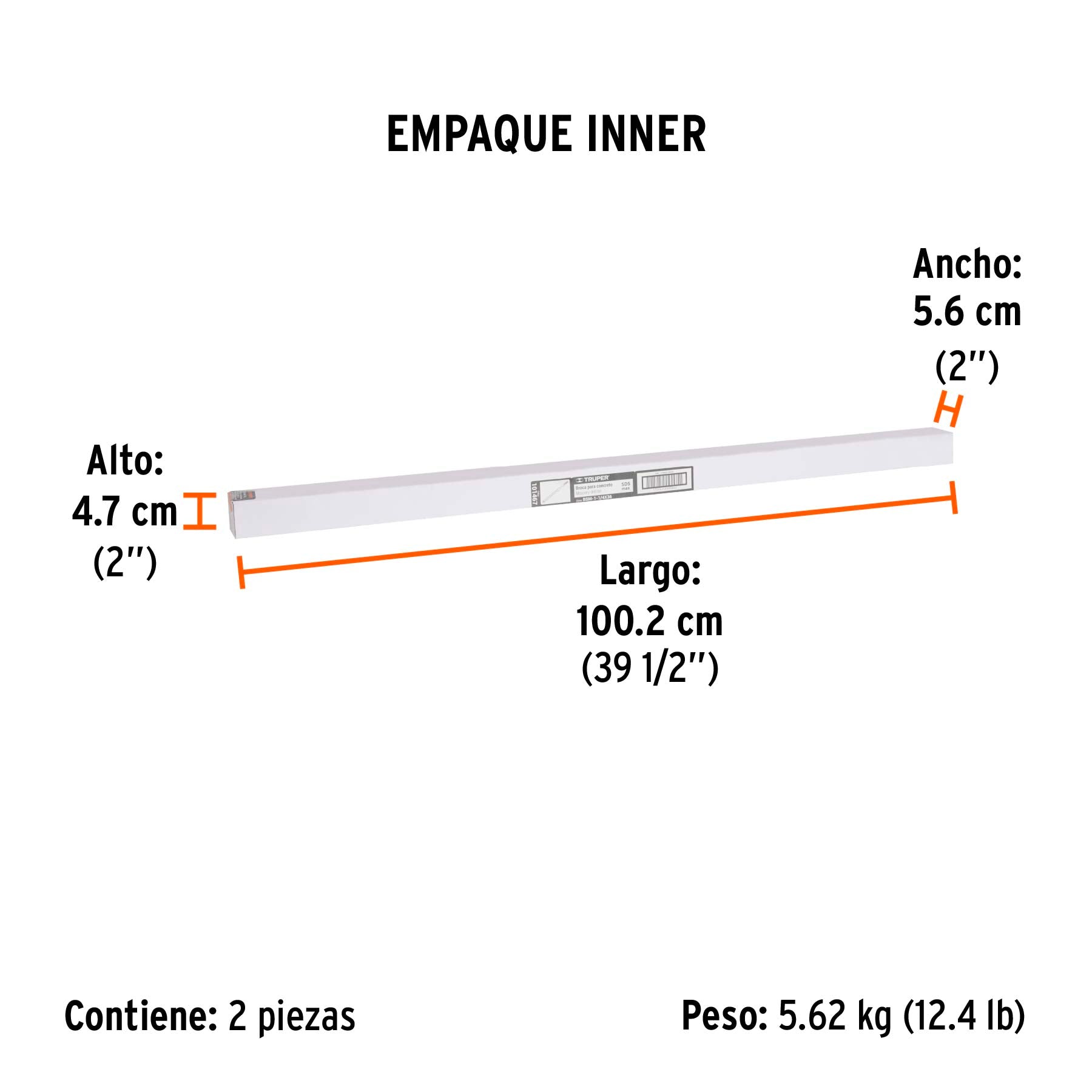 Broca SDS Max de 1-1/4 x 36", TRUPER - Empaque