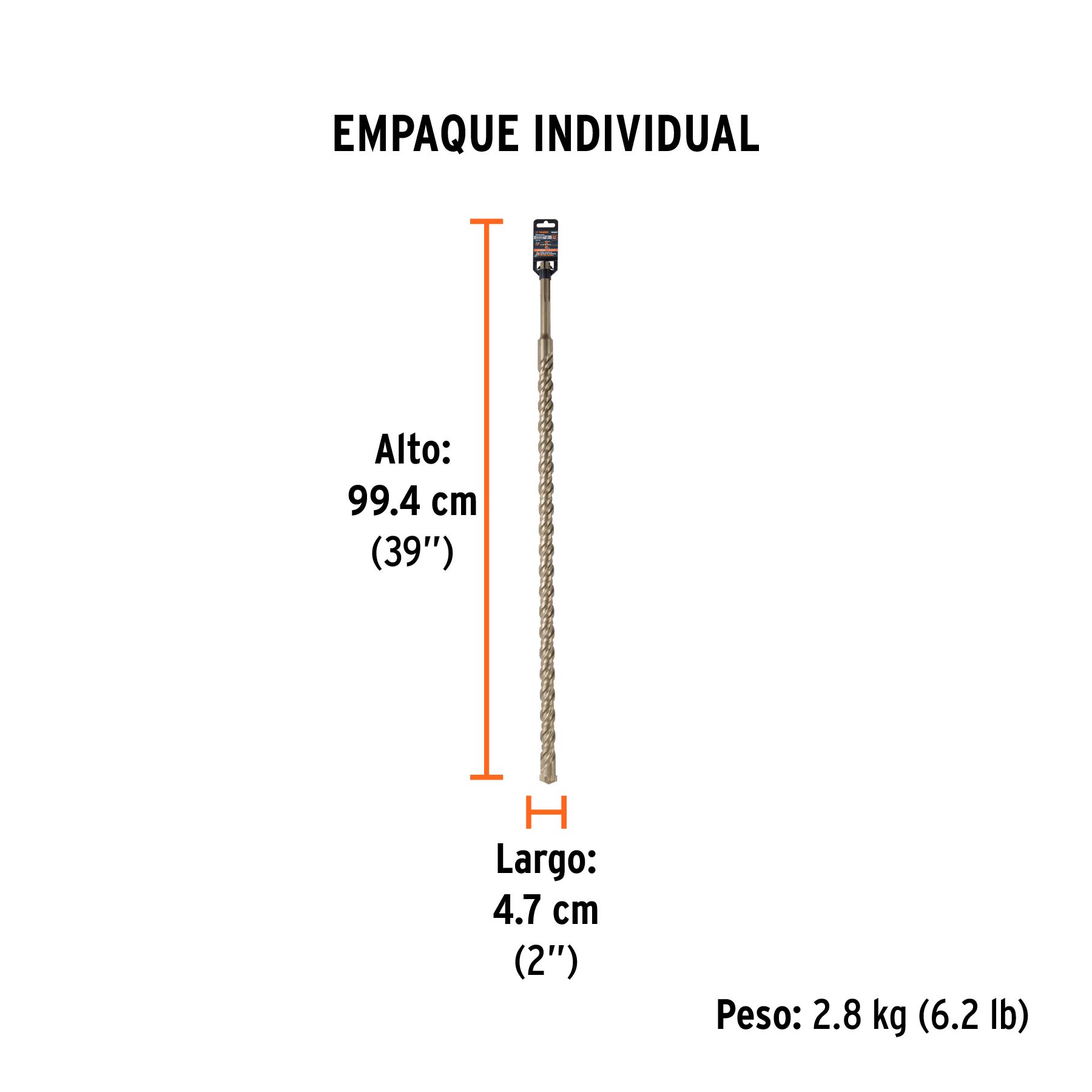 Broca SDS Max de 1-1/4 x 36", TRUPER - Empaque
