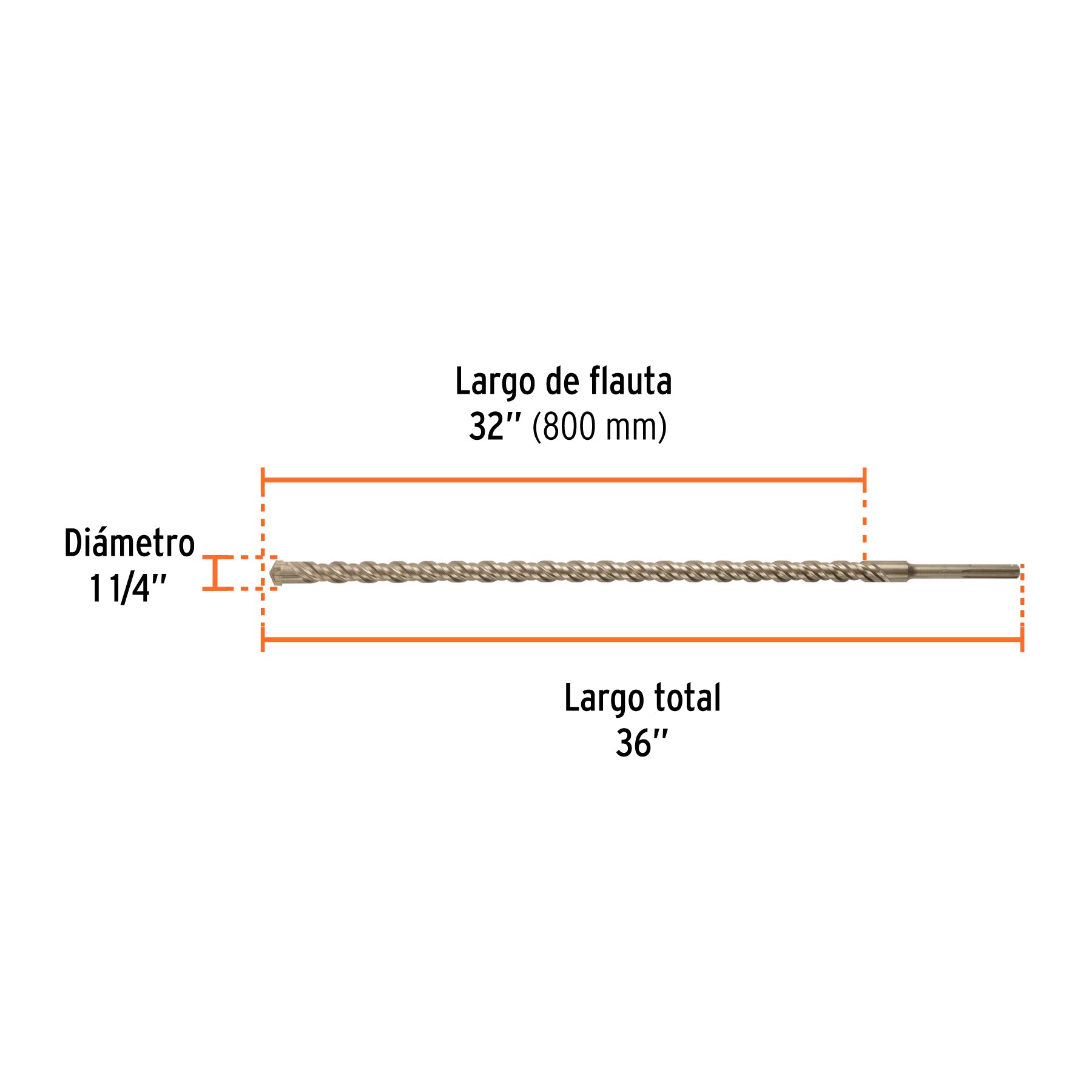 Broca SDS Max de 1-1/4 x 36", TRUPER