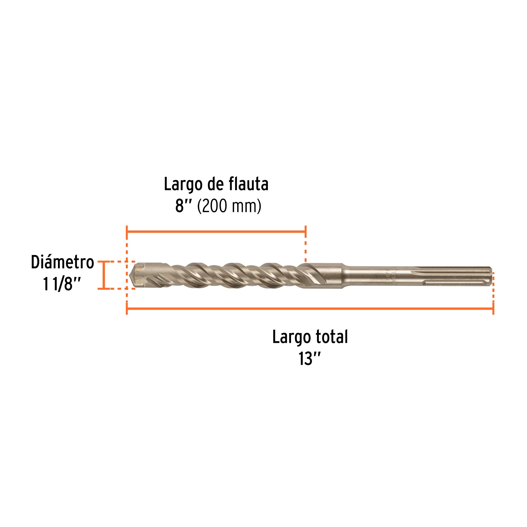 Broca SDS Max de 1-1/8 x 13", TRUPER