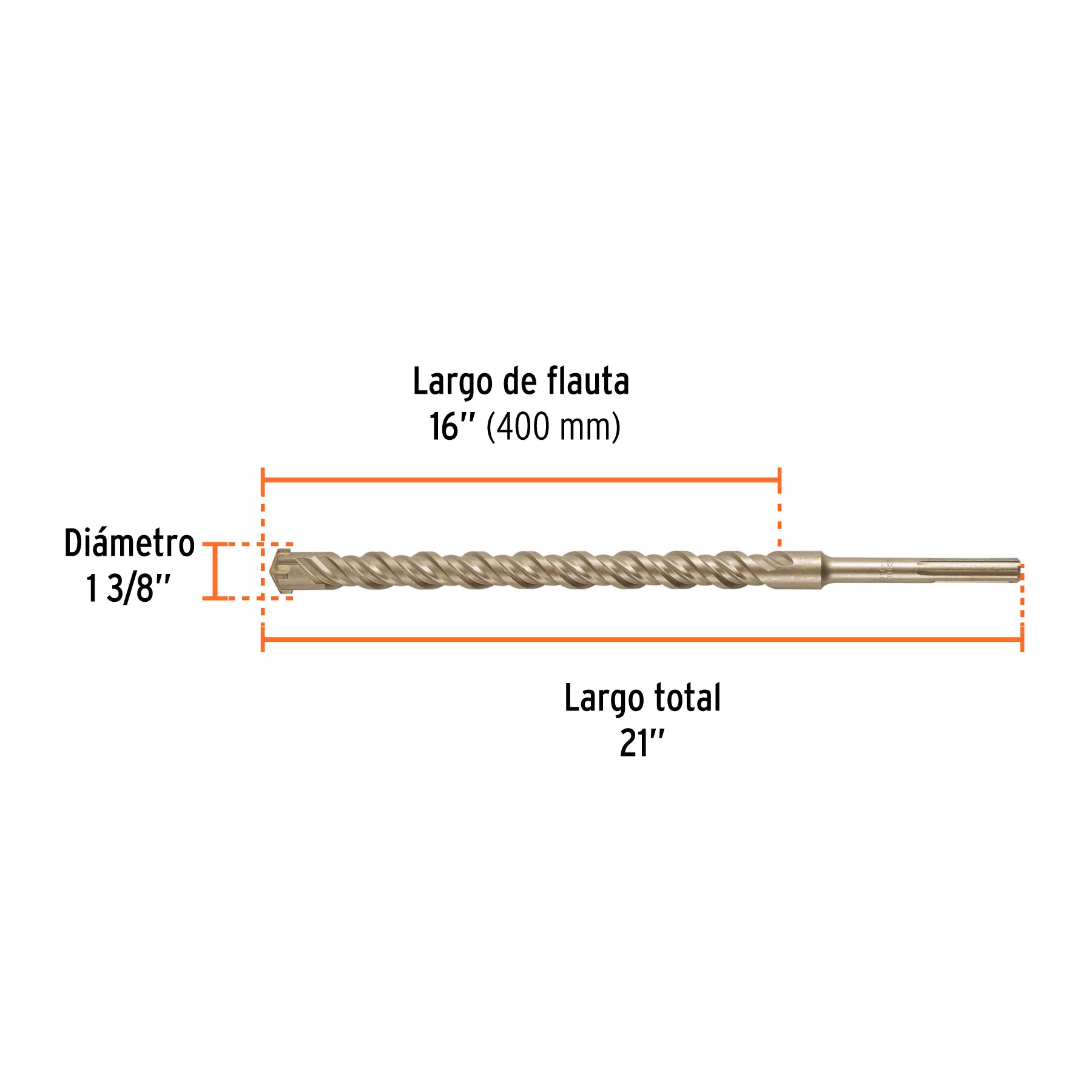 Broca SDS Max de 1-3/8 x 21", TRUPER