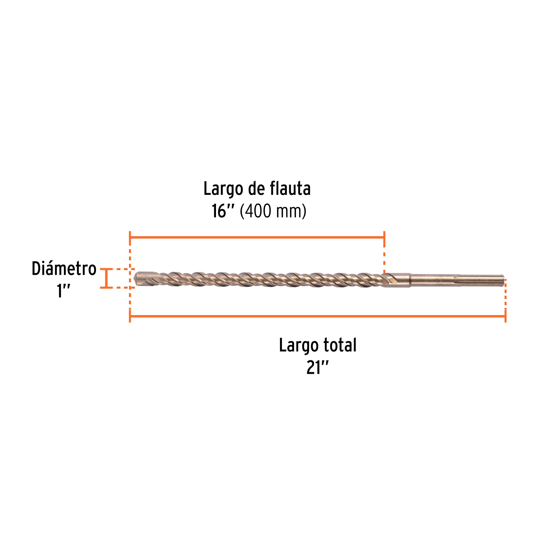 Broca SDS Max de 1 x 21", TRUPER