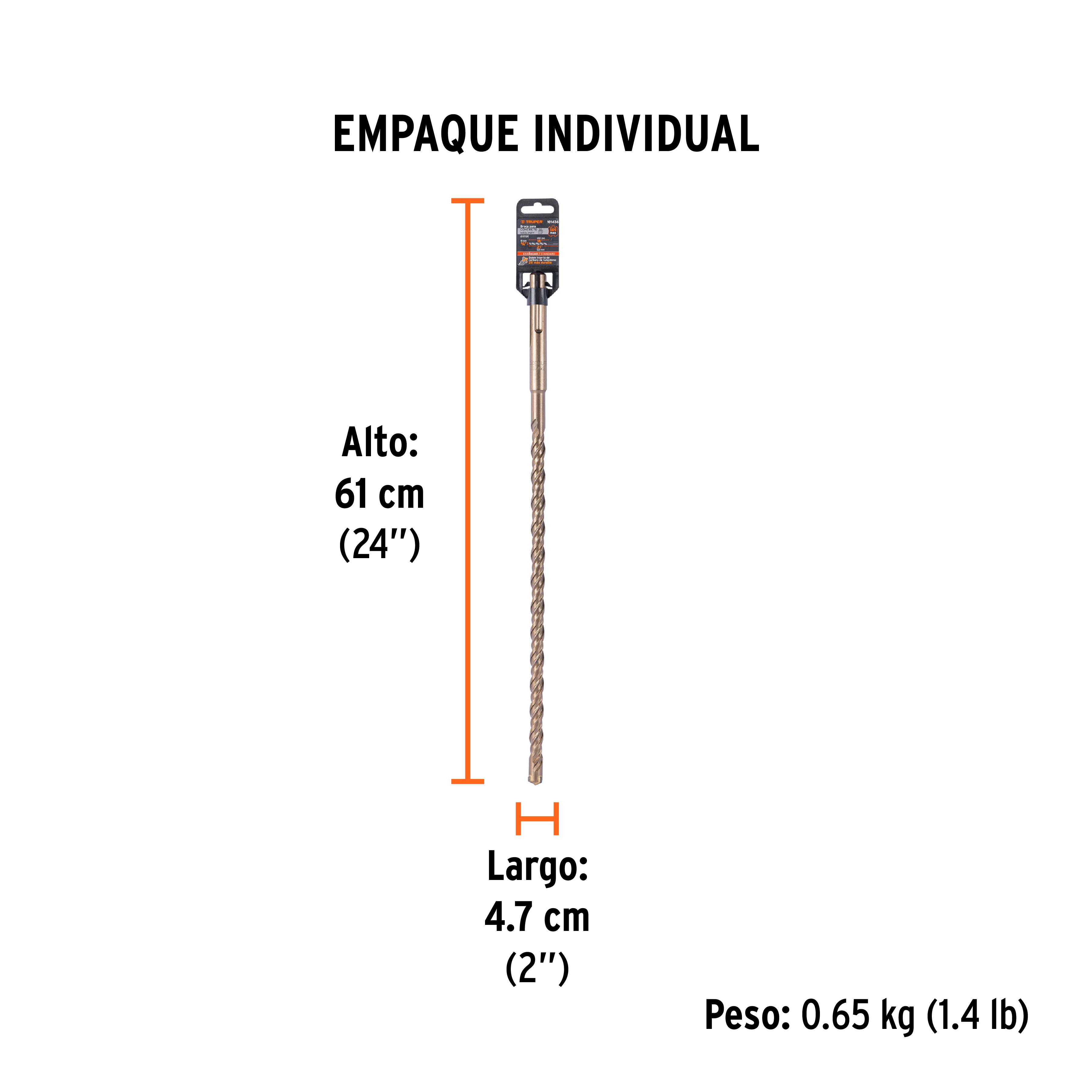 Broca SDS Max de 3/4 x 21", TRUPER - Empaque