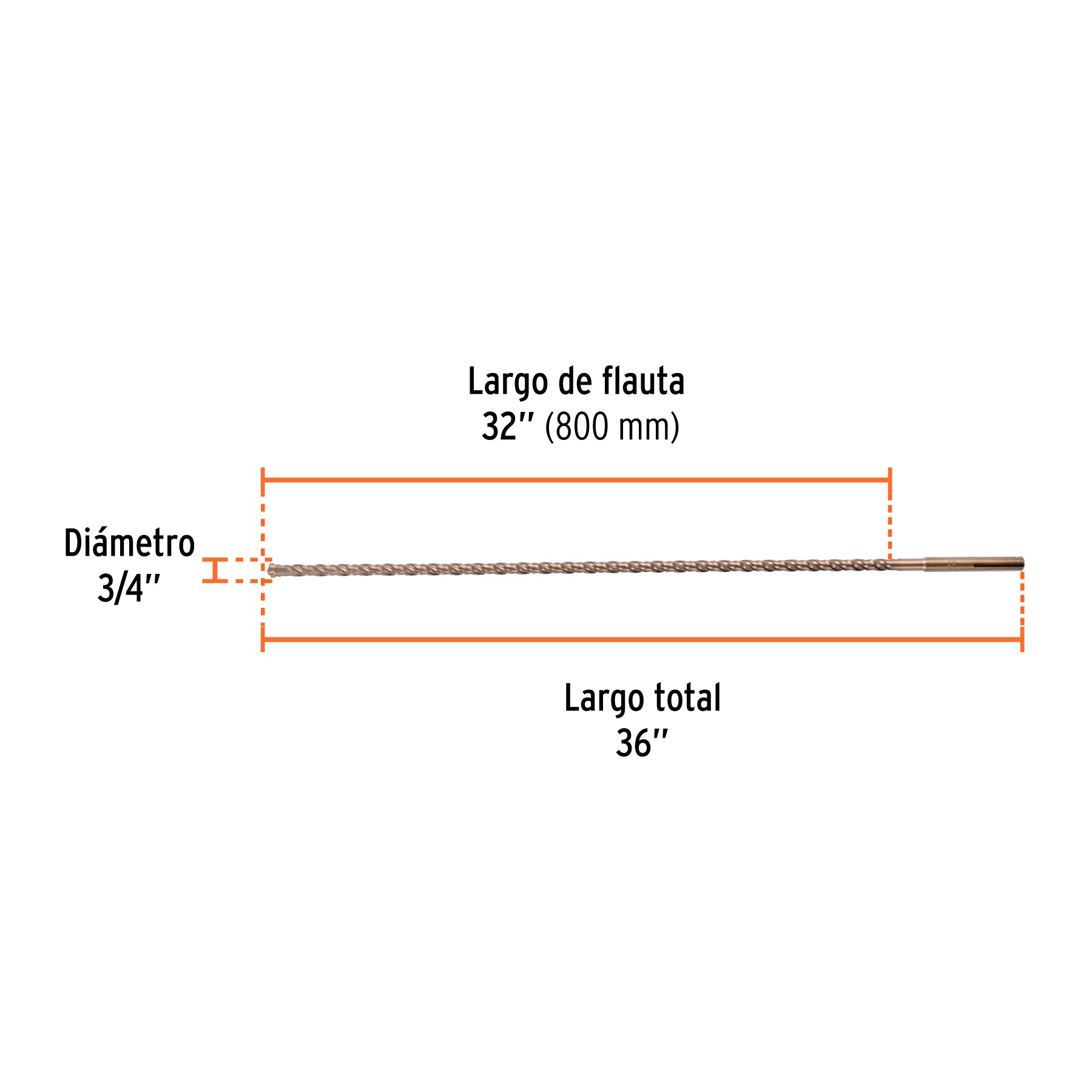 Broca SDS Max de 3/4 x 36", TRUPER