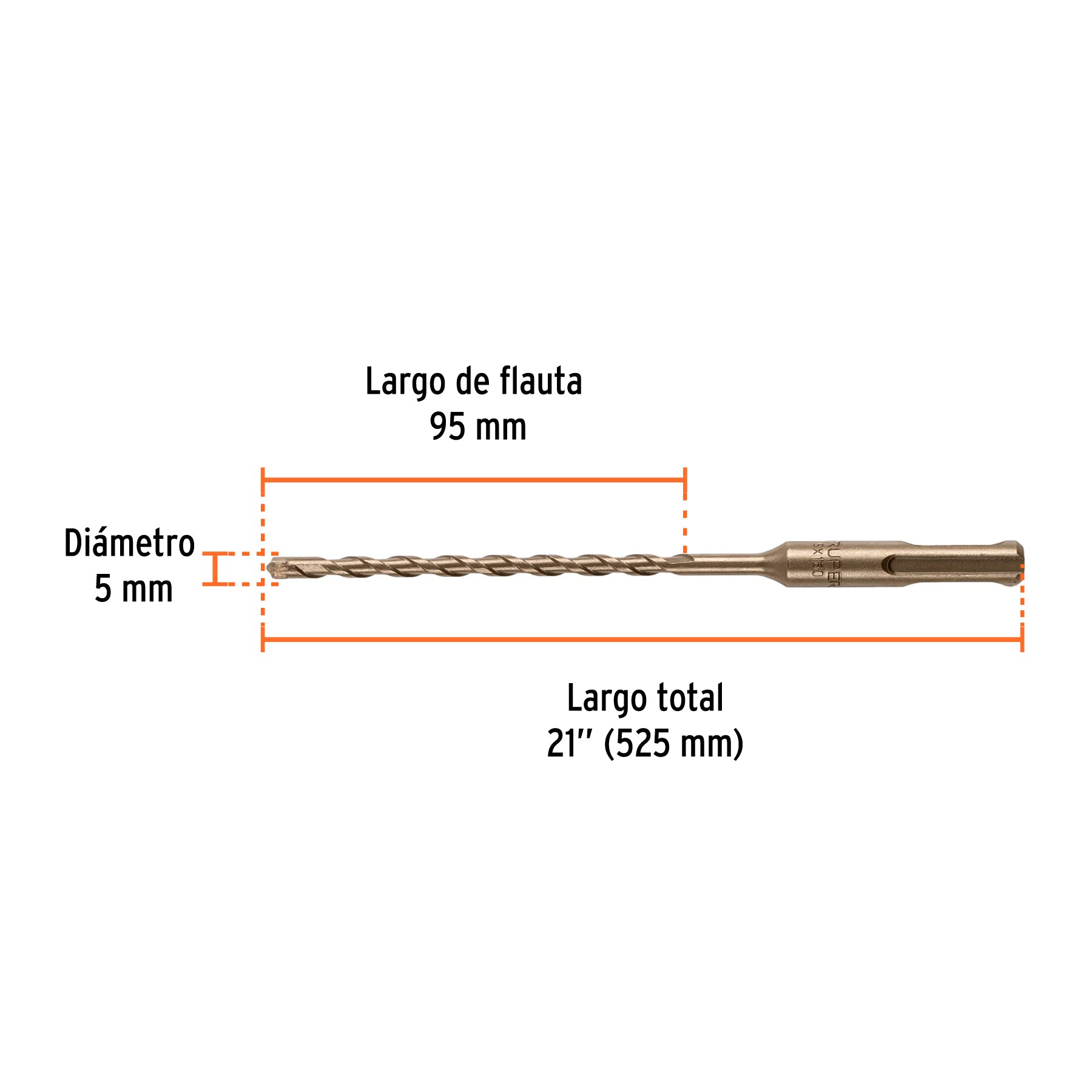 Broca SDS Max de 5/8 x 21", TRUPER