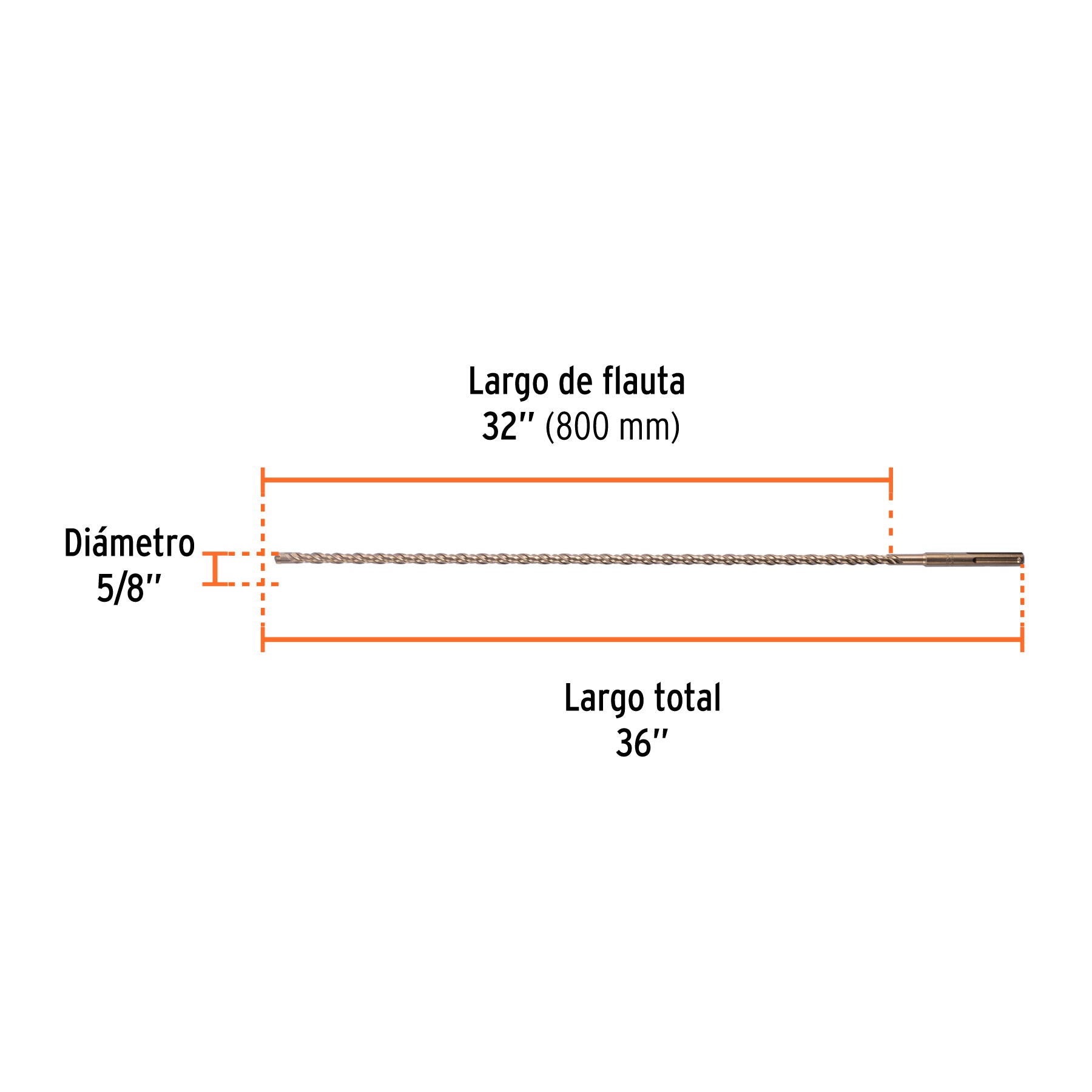 Broca SDS Max de 5/8 x 36", TRUPER
