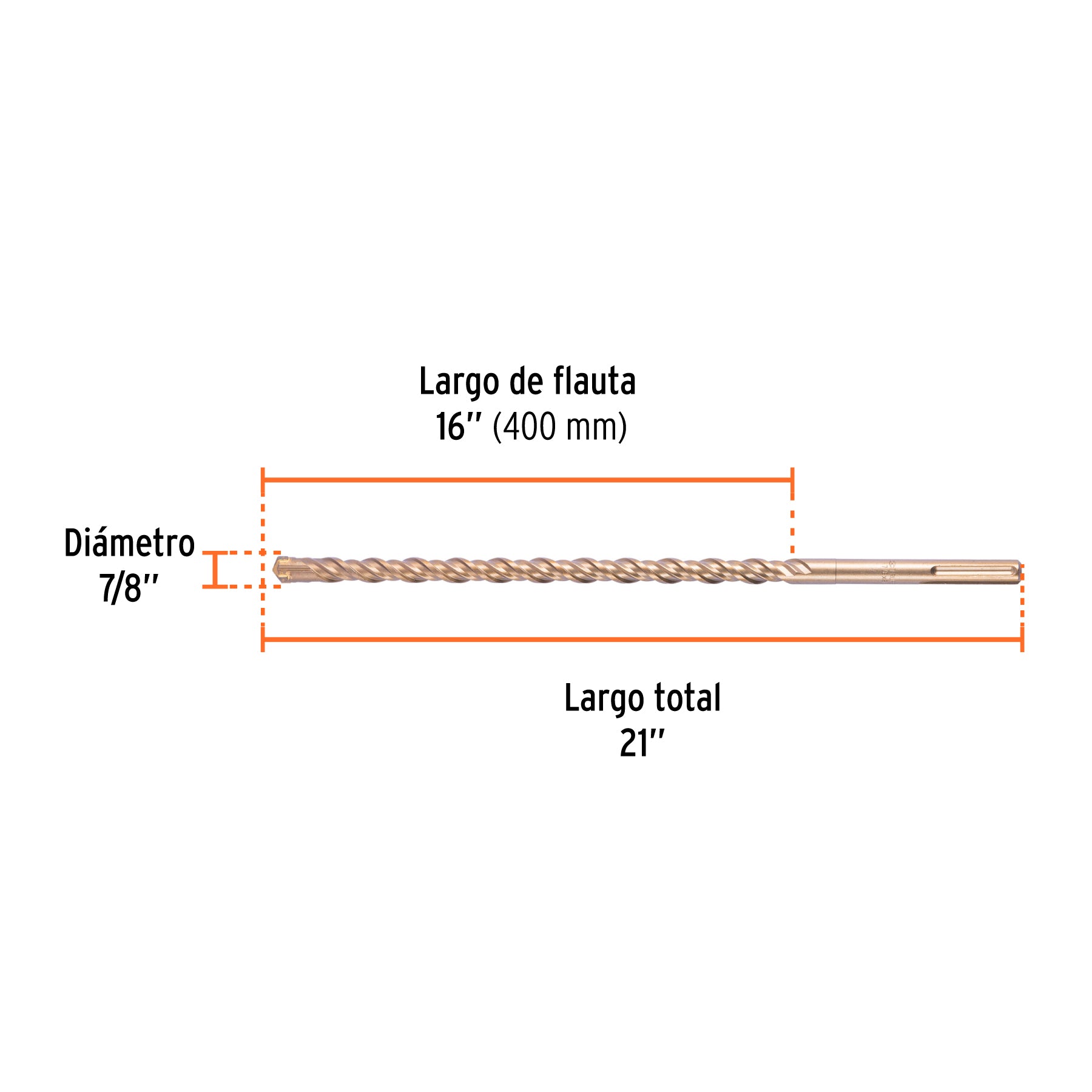 Broca SDS Max de 7/8 x 21", TRUPER