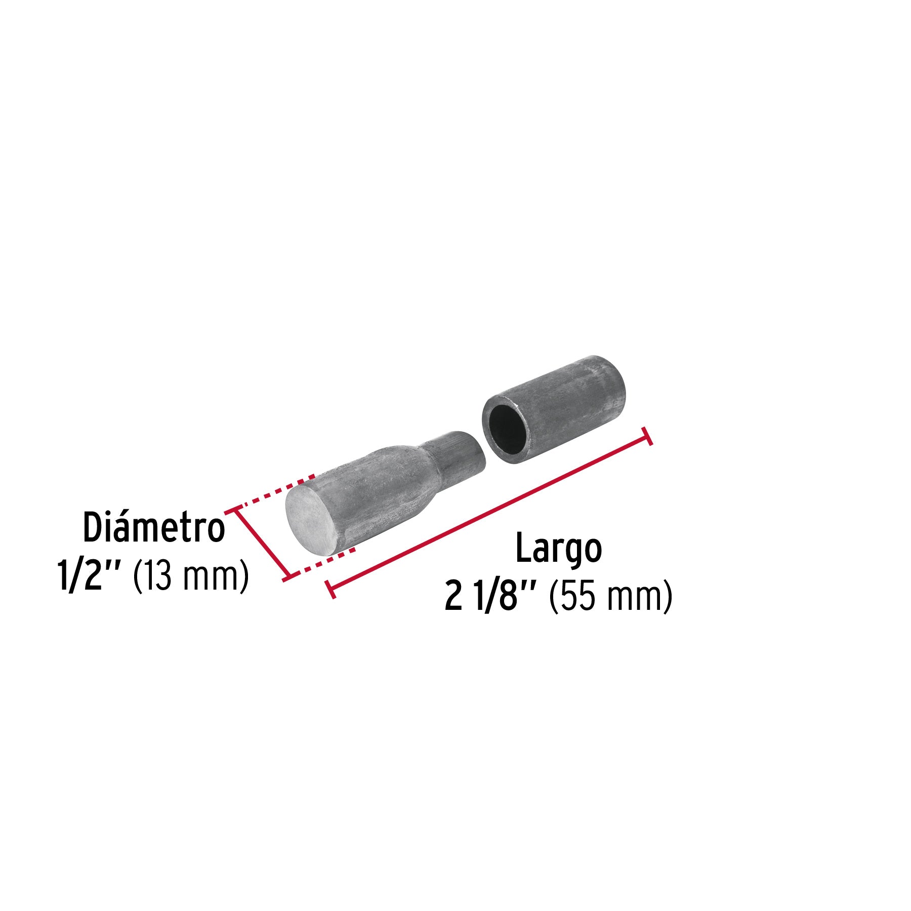 Bisagra tubular soldable de 1/2", HERMEX
