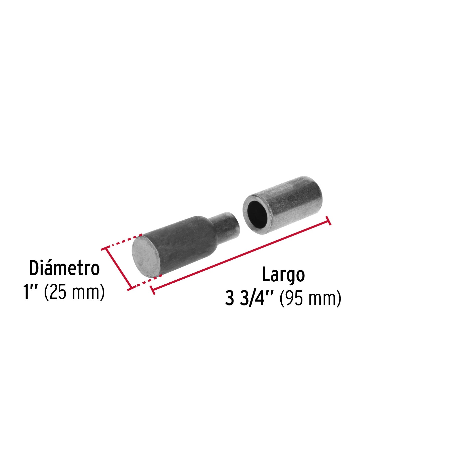 Bisagra tubular soldable de 1", HERMEX