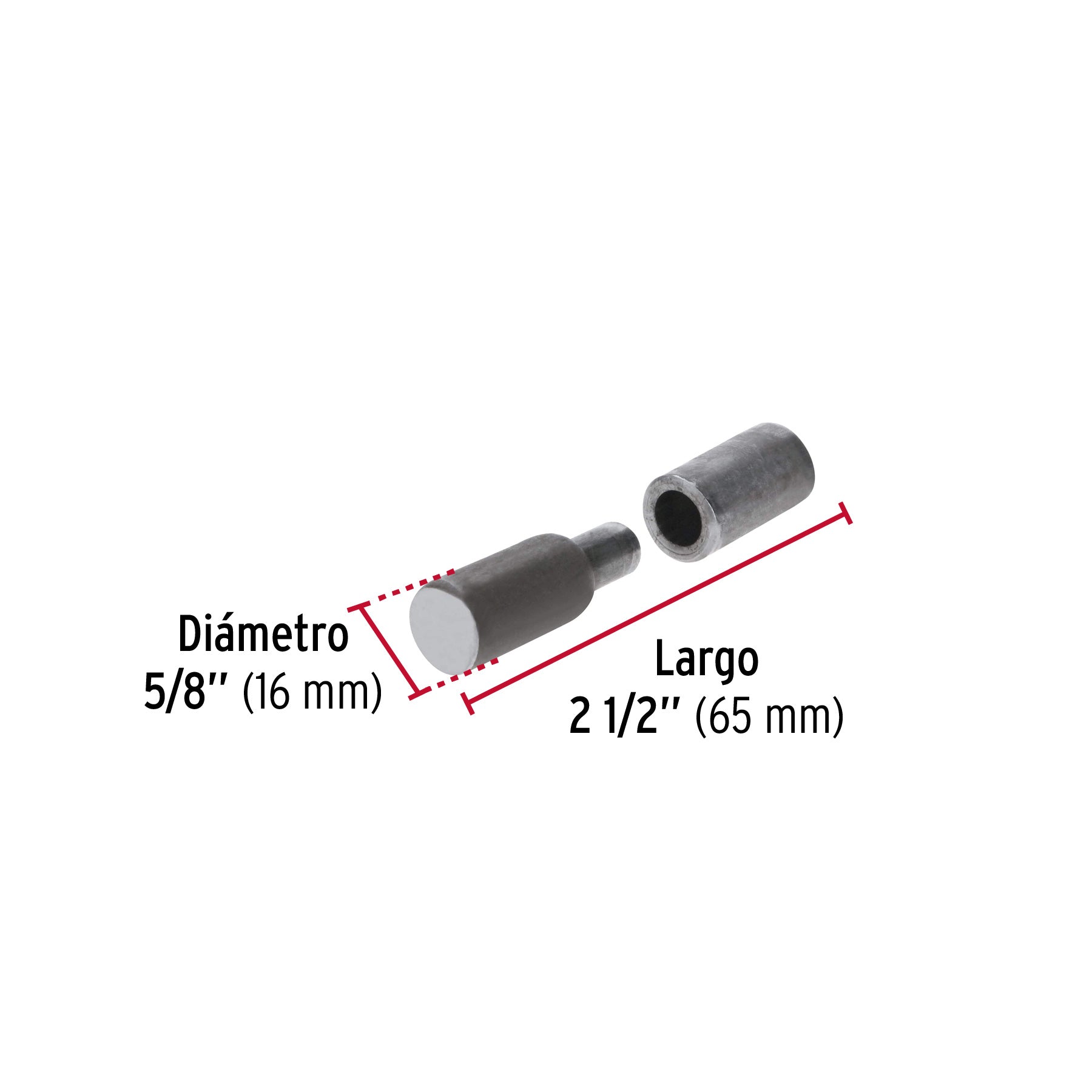 Bisagra tubular soldable de 5/8", HERMEX