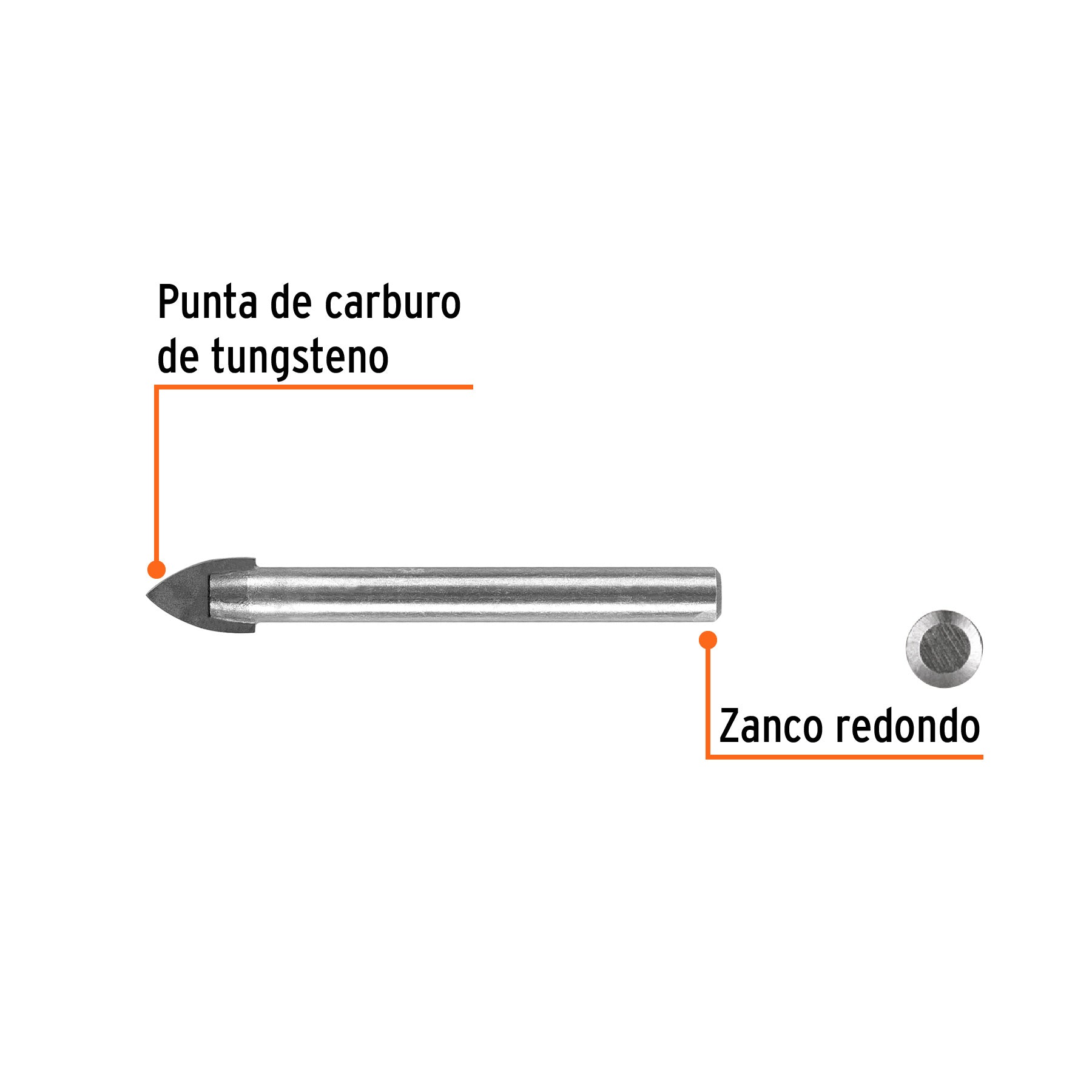 Broca para vidrio y azulejo de 1/2", TRUPER
