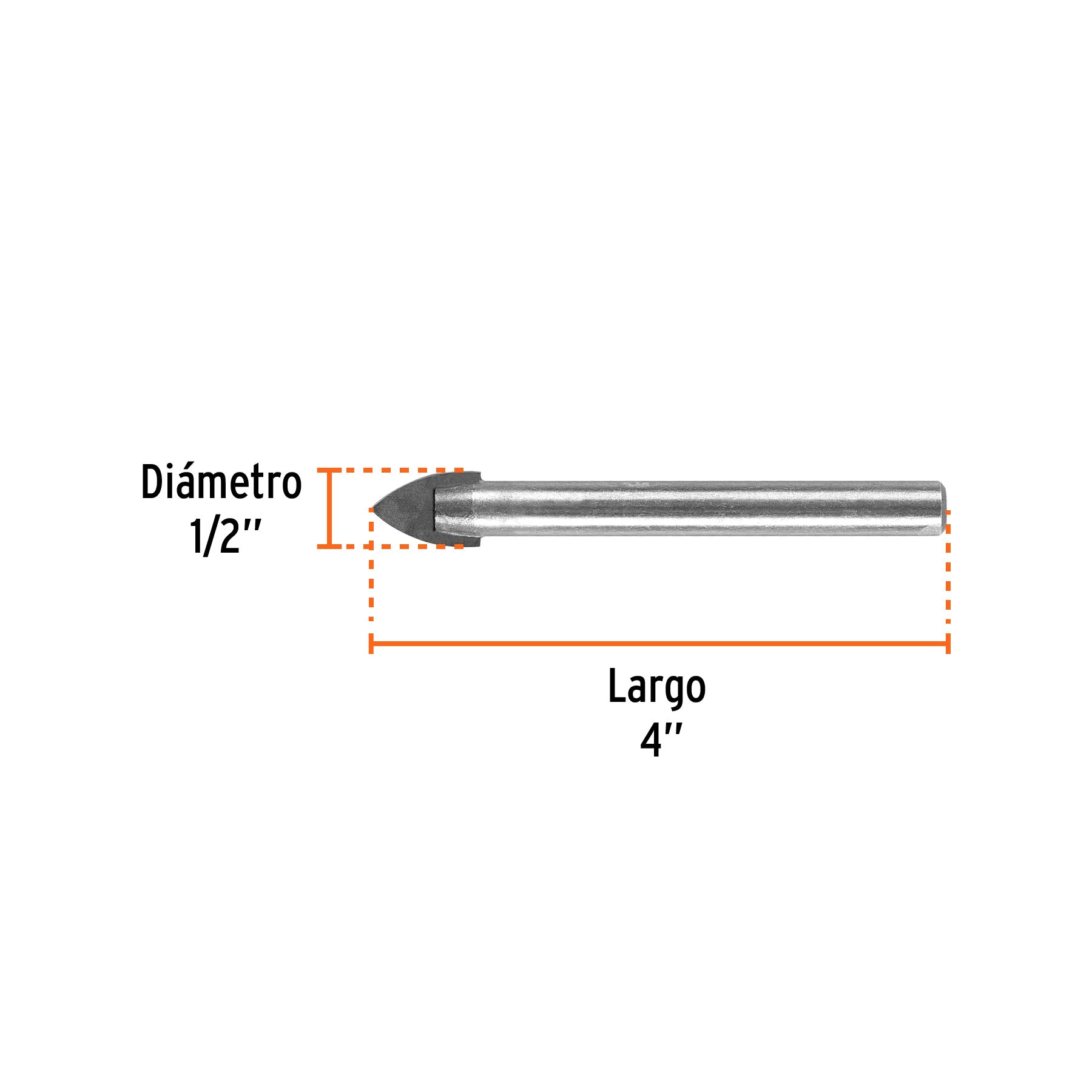 Broca para vidrio y azulejo de 1/2", TRUPER