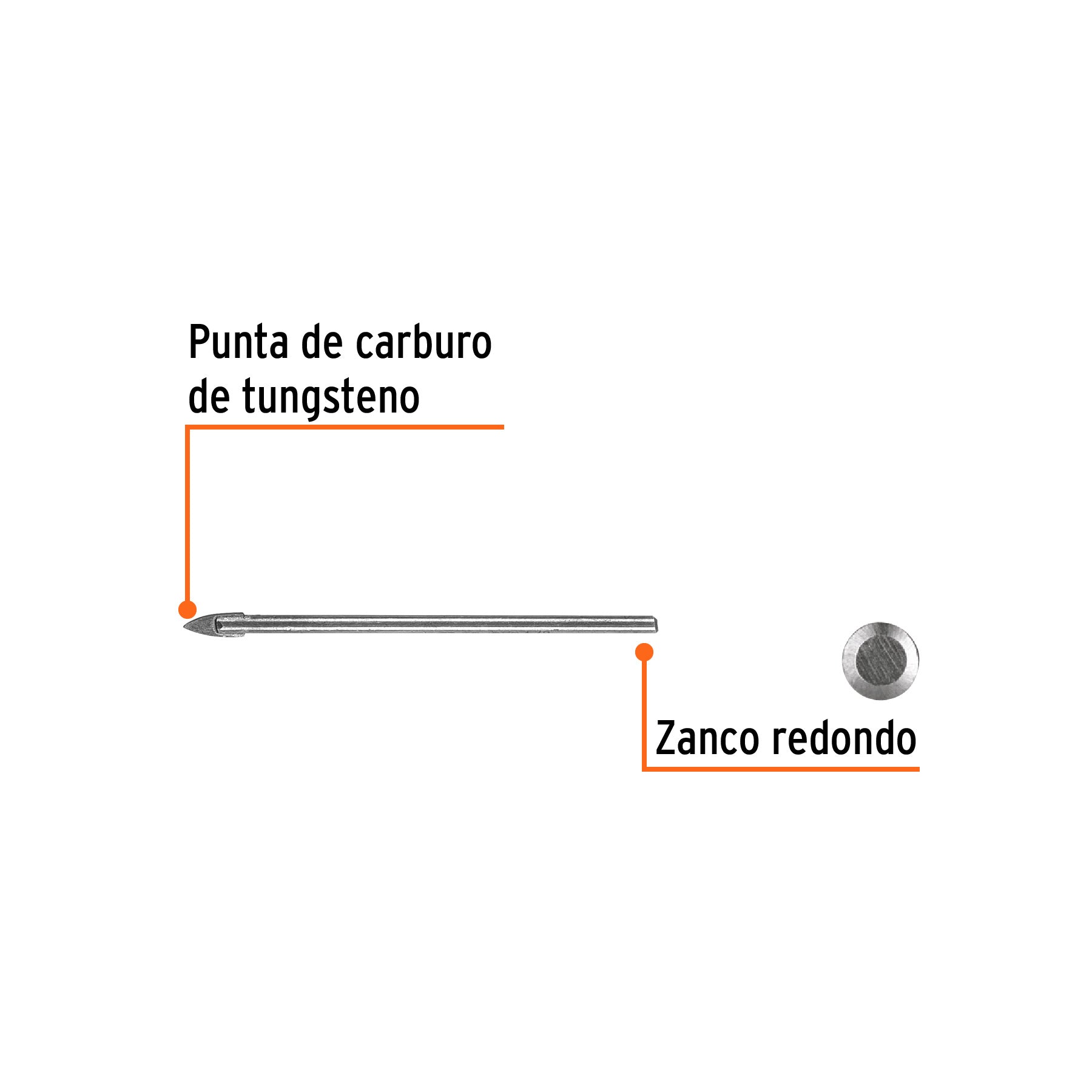 Broca para vidrio y azulejo de 1/8", TRUPER