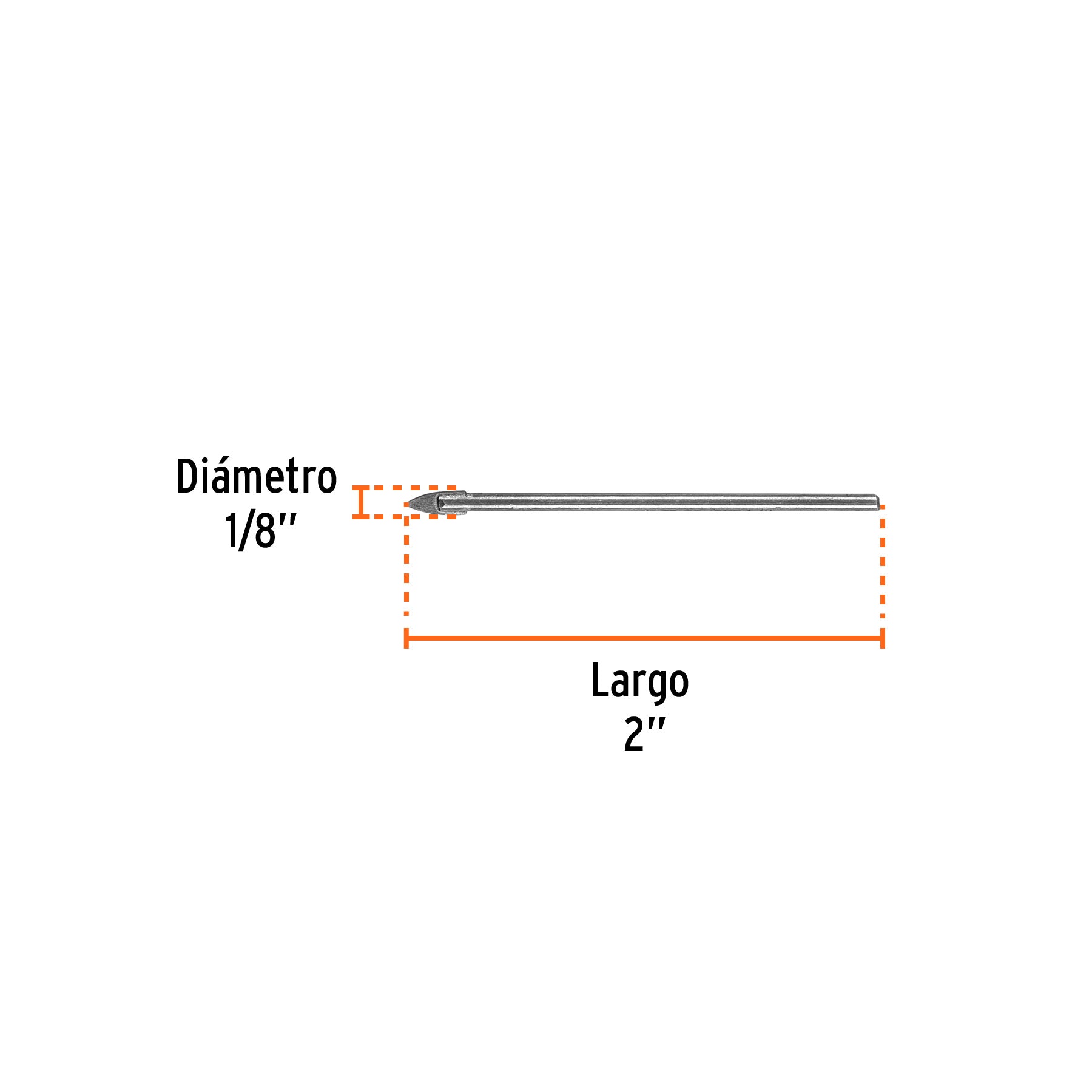 Broca para vidrio y azulejo de 1/8", TRUPER
