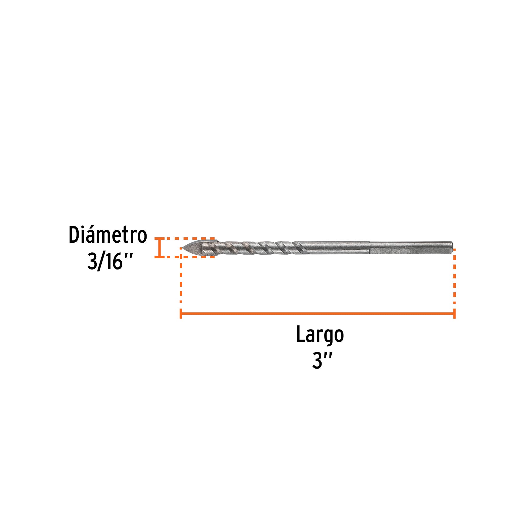 Broca para vidrio y azulejo 3/16", TRUPER EXPERT