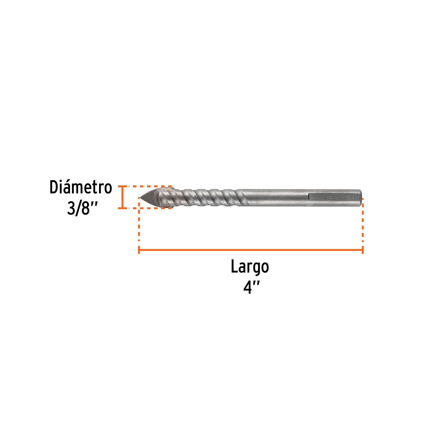 Broca para vidrio y azulejo 3/8", TRUPER EXPERT