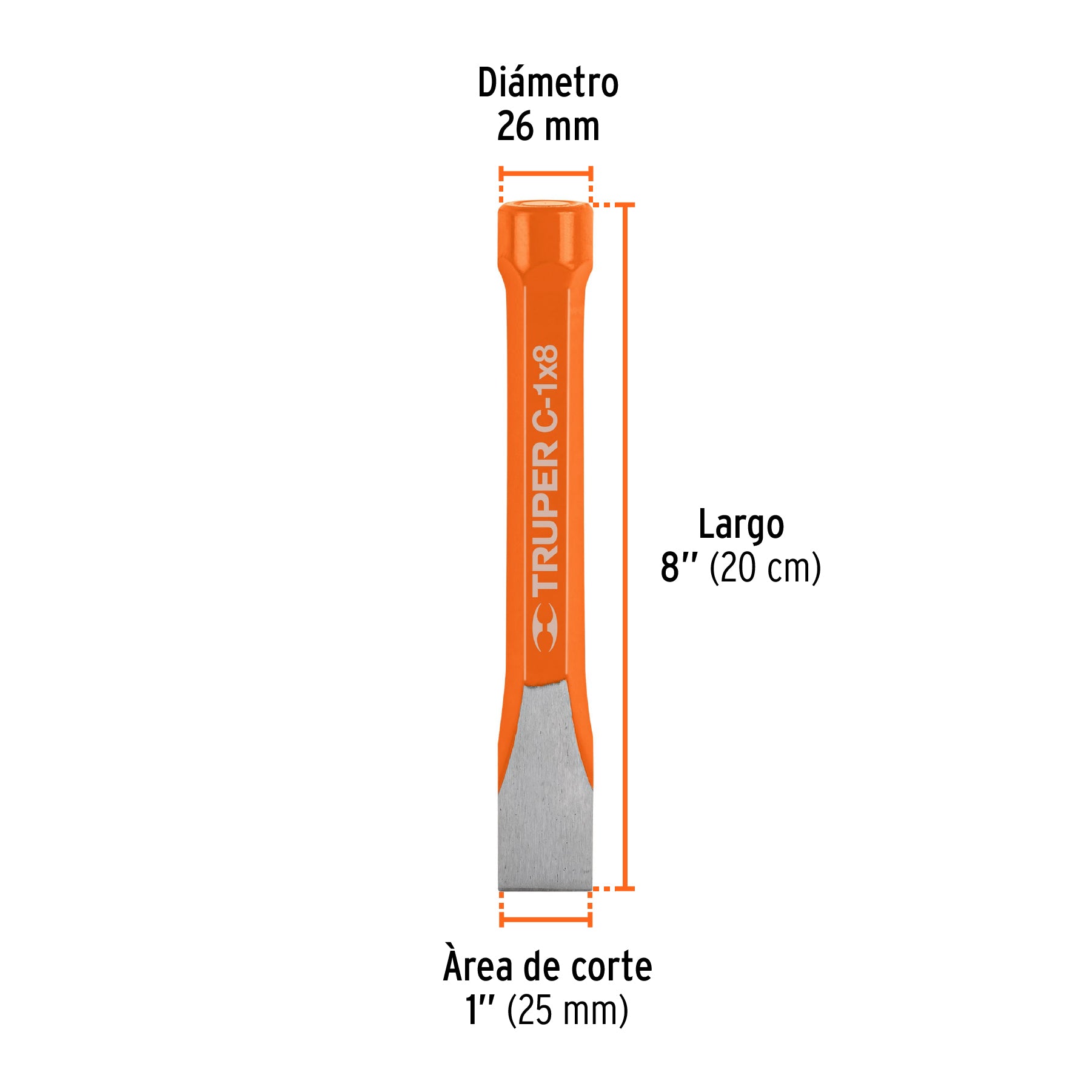 Cincel de corte frío de 1 X 8", TRUPER