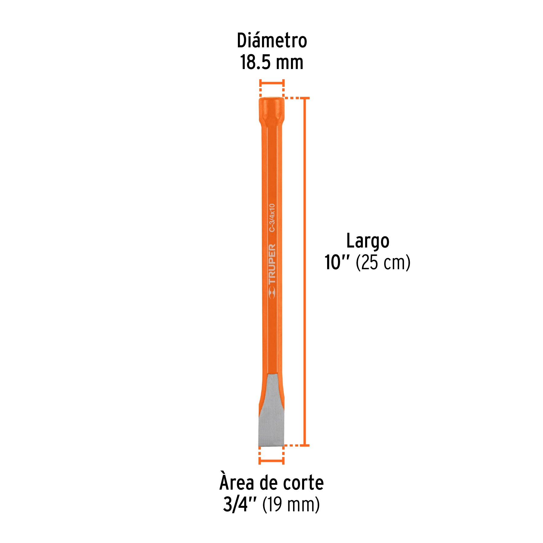 Cincel de corte frío de 3/4 X 10", TRUPER