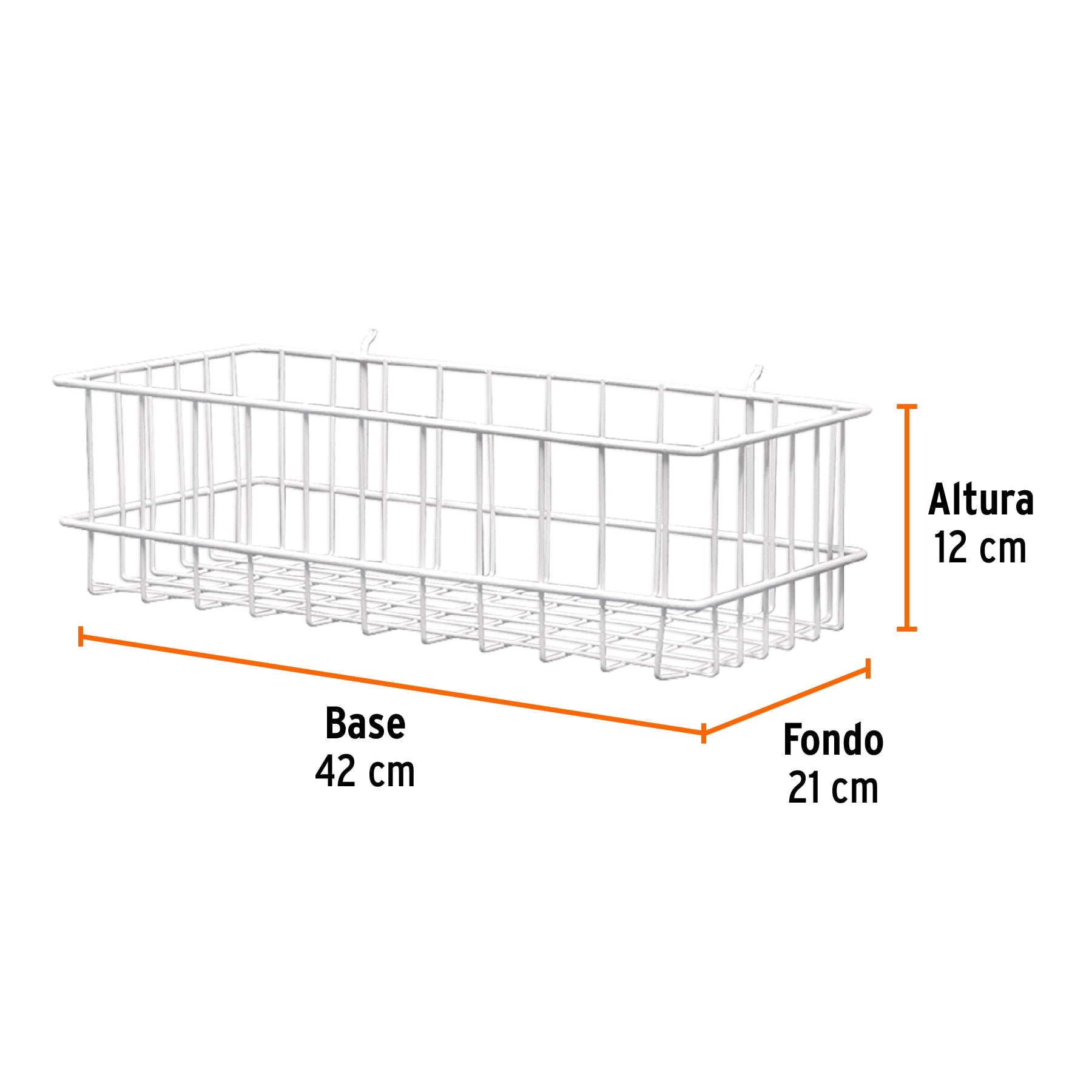 Canastilla de acero, 42 x 12 x 21 cm, TRUPER