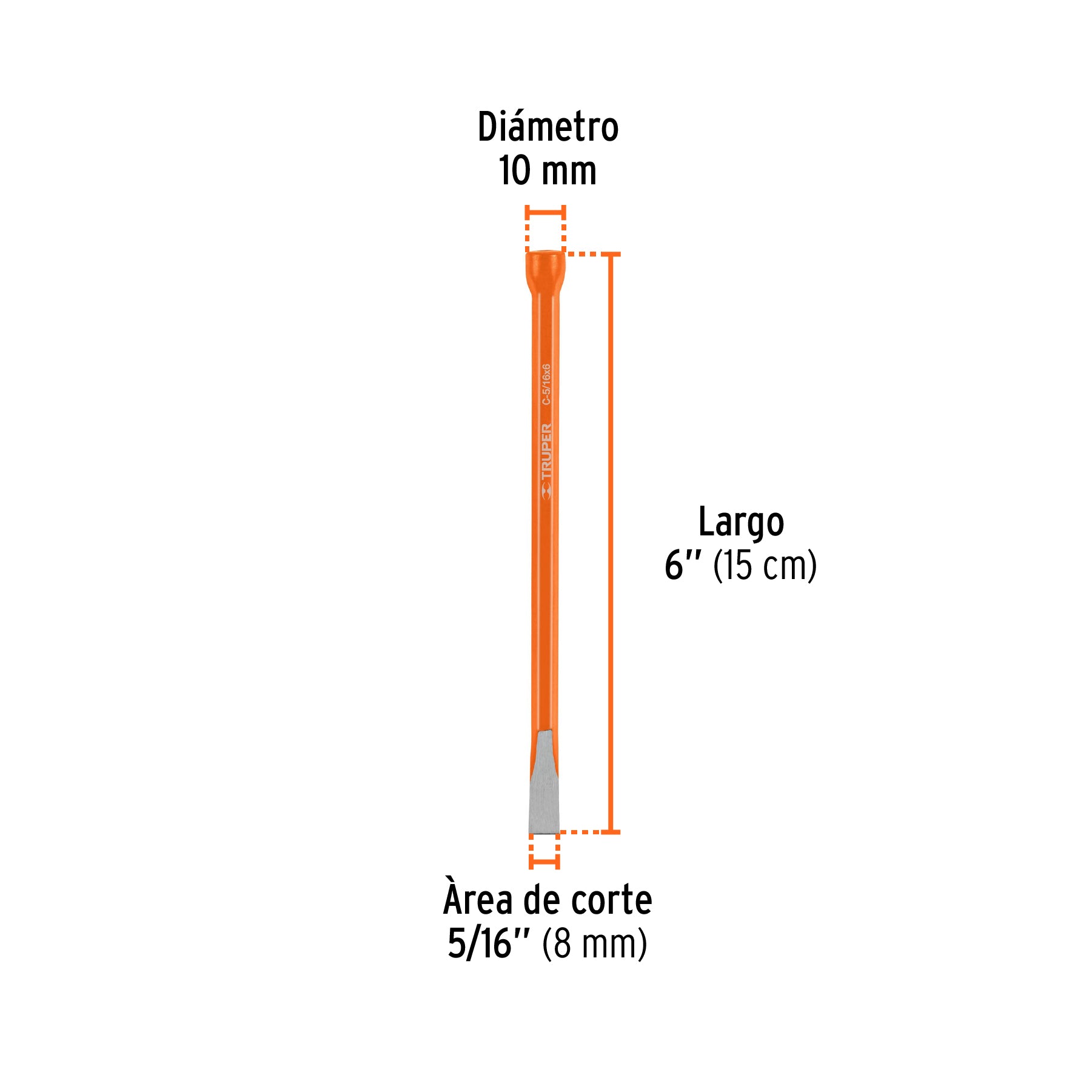 Cincel de corte frío de 5/16 X 6", TRUPER