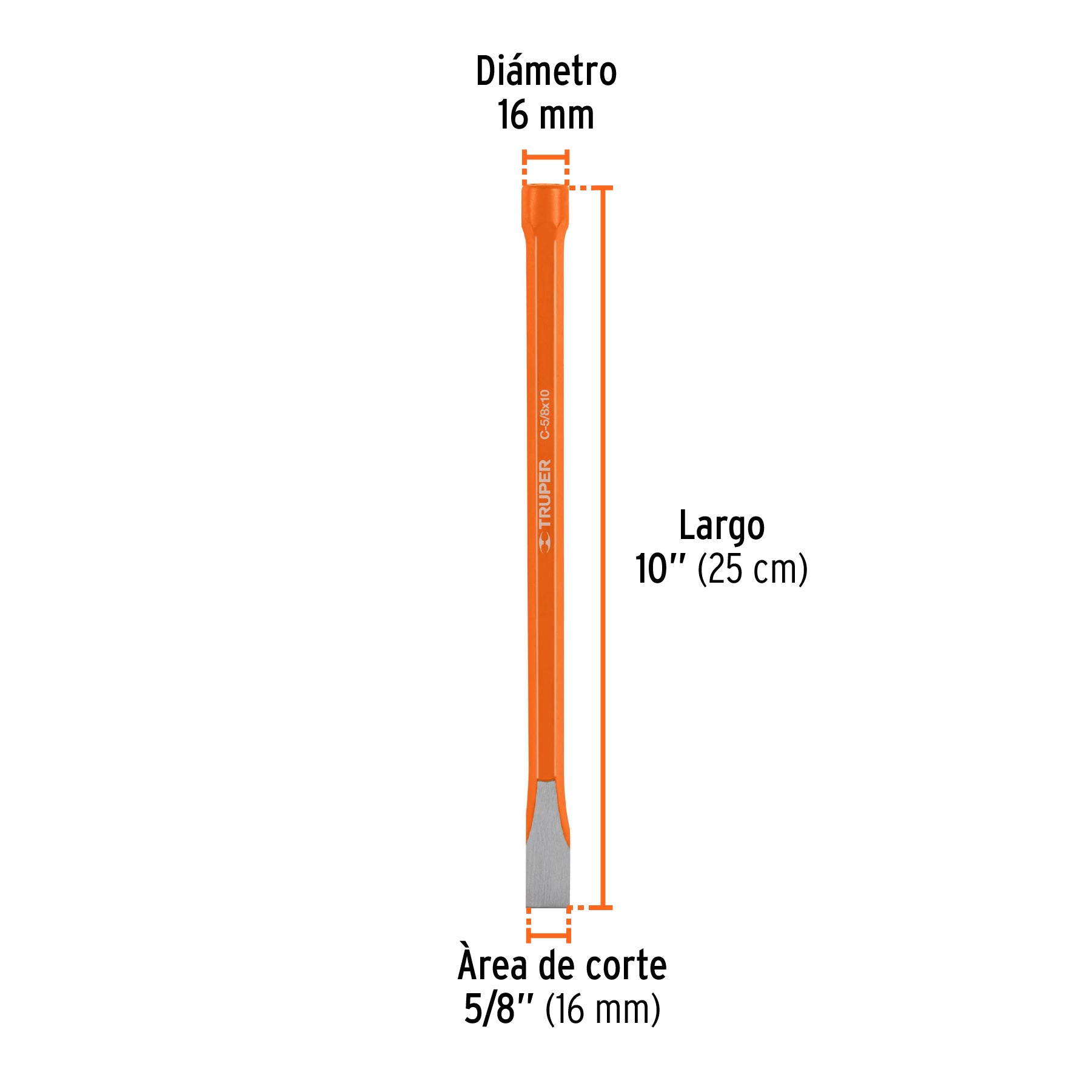 Cincel de corte frío de 5/8 X 10", TRUPER