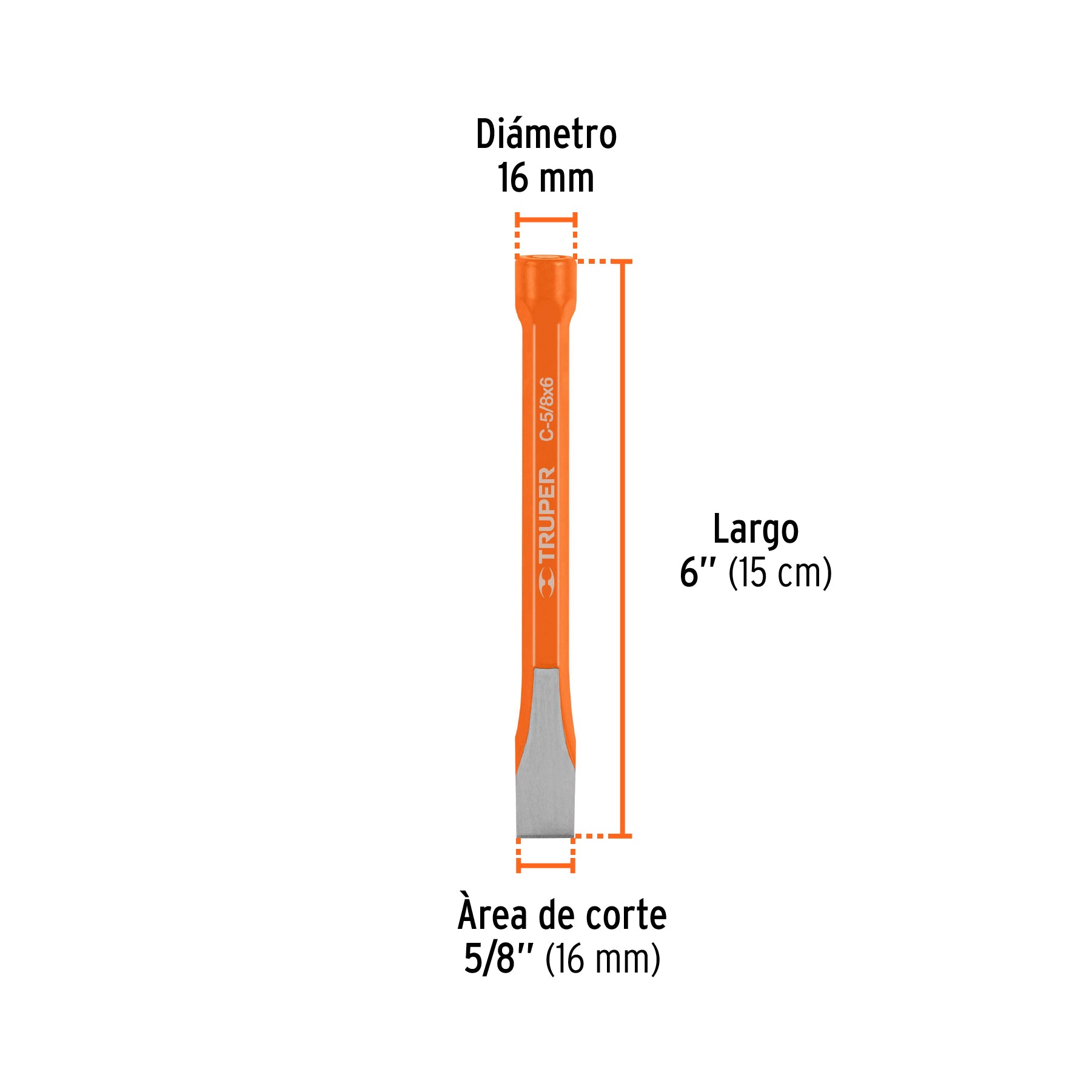 Cincel de corte frío de 5/8 X 6", TRUPER