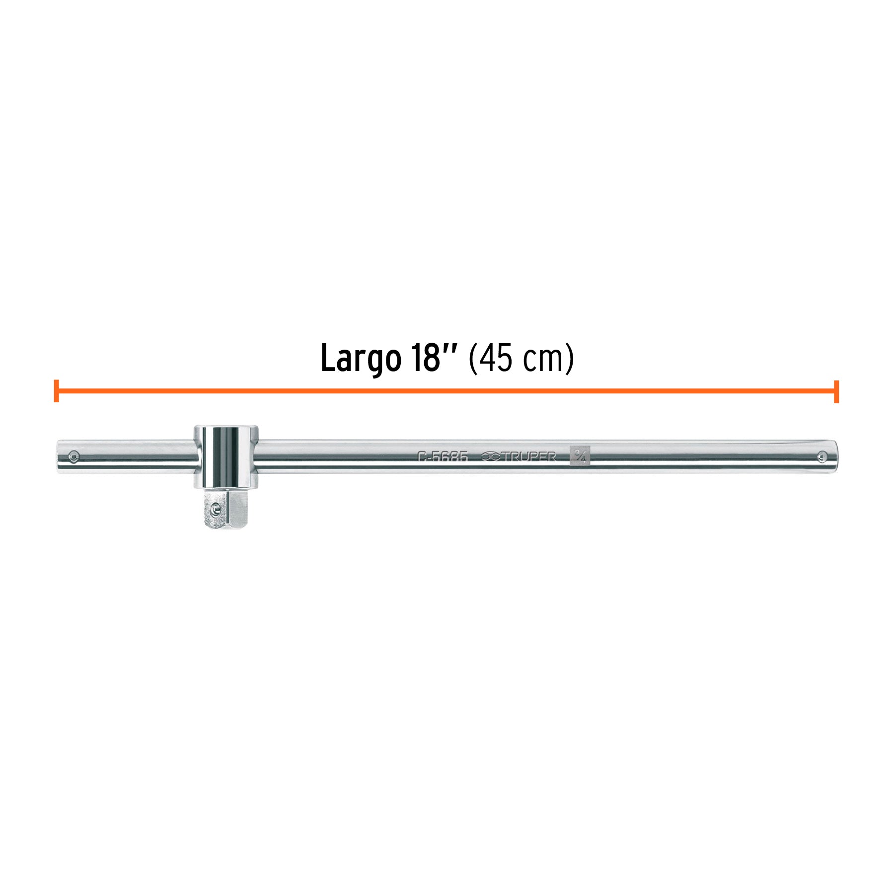 Barra corrediza para dados cuadro 3/4", TRUPER