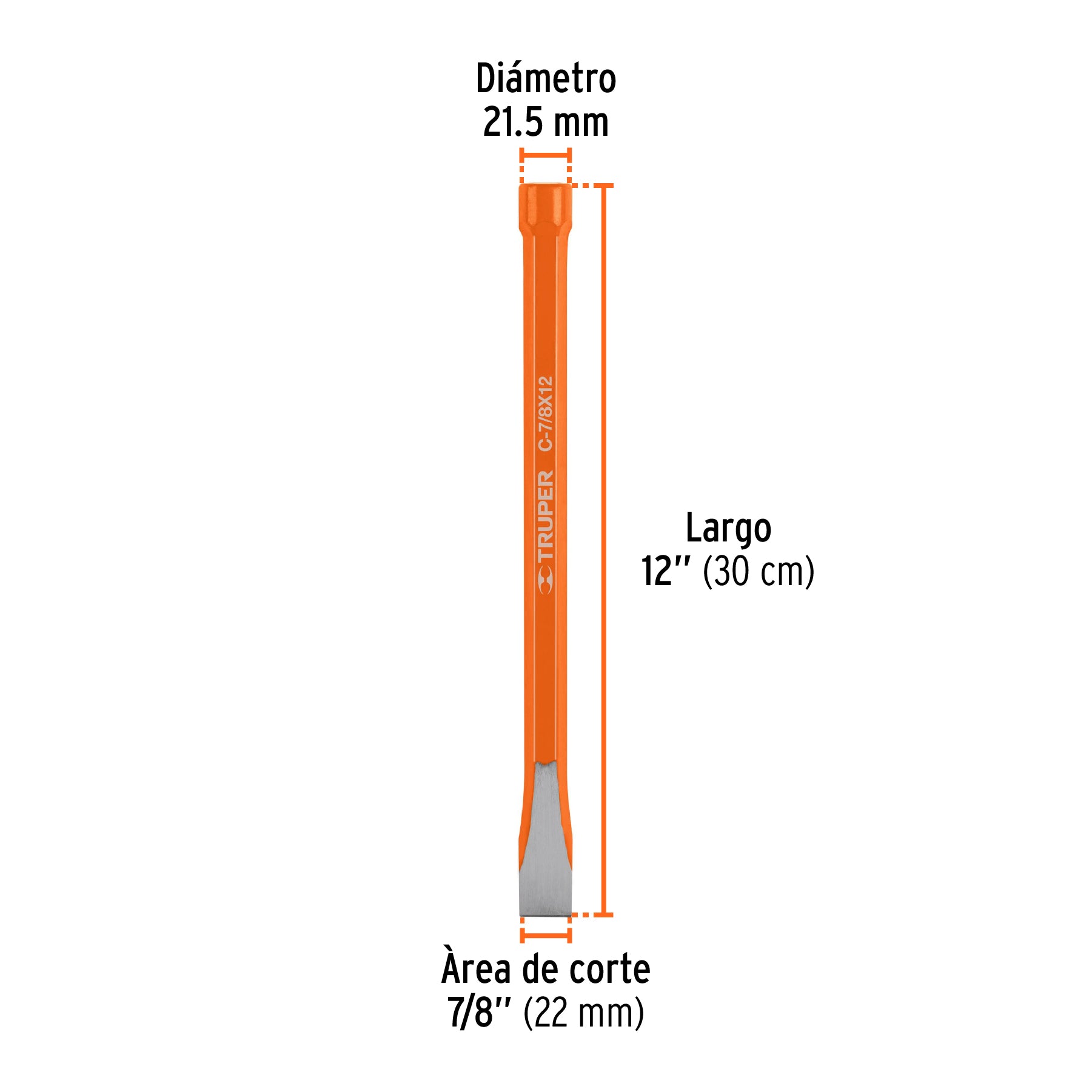 Cincel de corte frío de 7/8 X 12", TRUPER