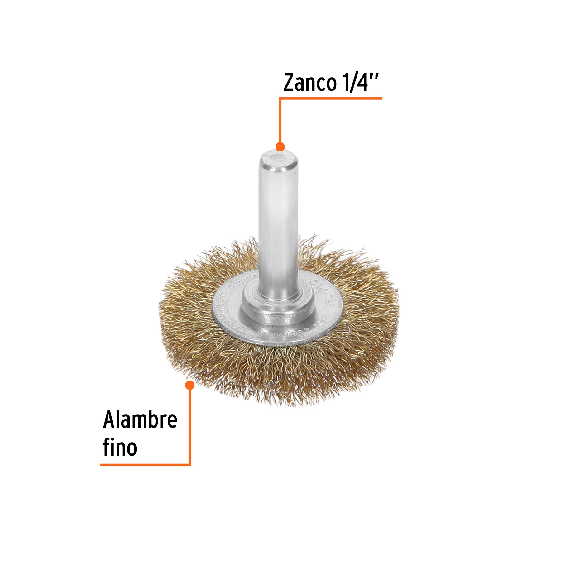 Carda circular 1-1/2" alambre fino para taladro, TRUPER