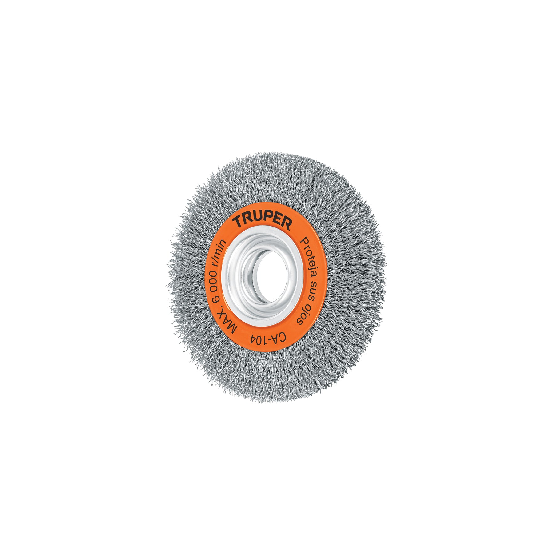 Carda alambre ondulado 6" x 3/4" para esmeril, TRUPER