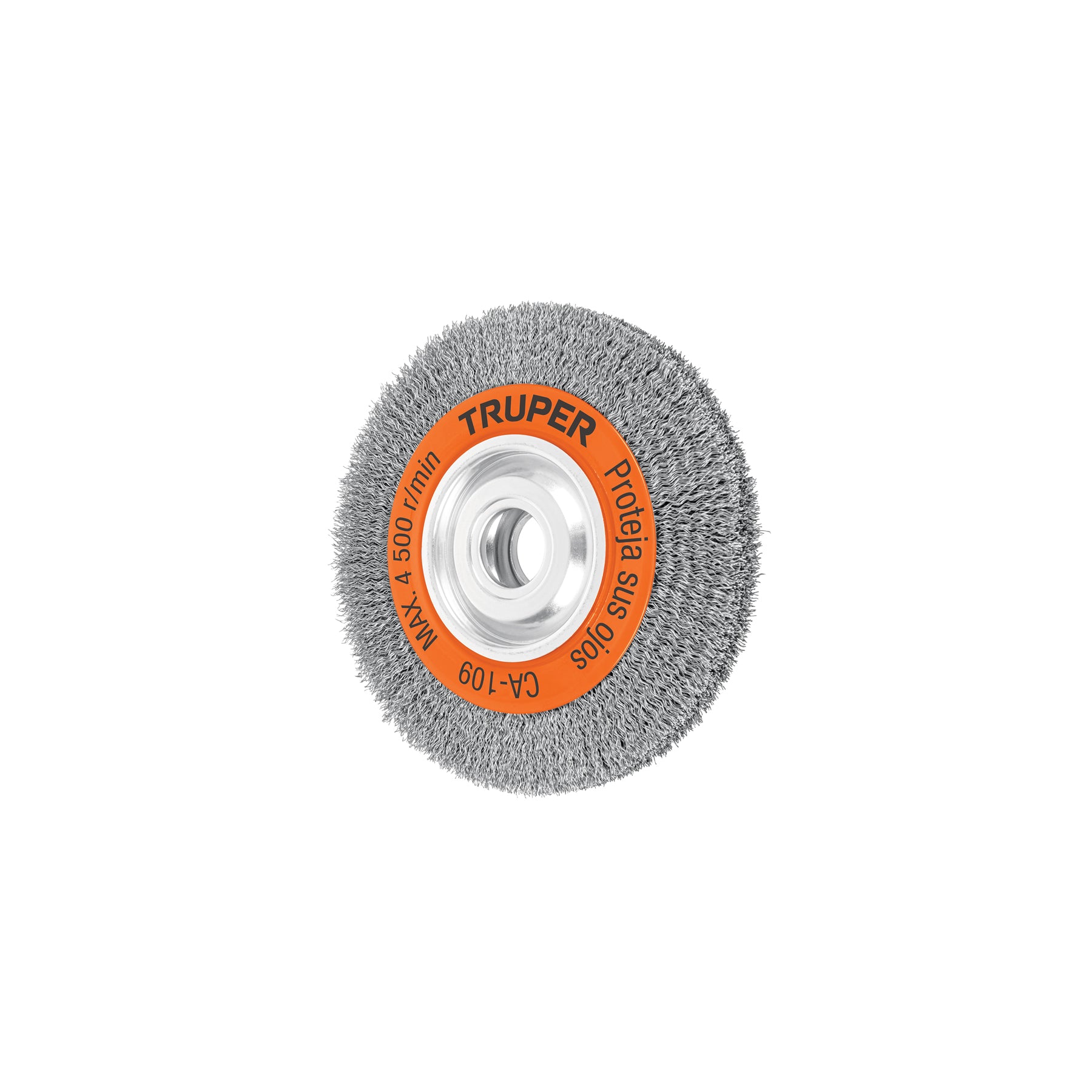 Carda alambre ondulado 8" x 1" para esmeril, TRUPER