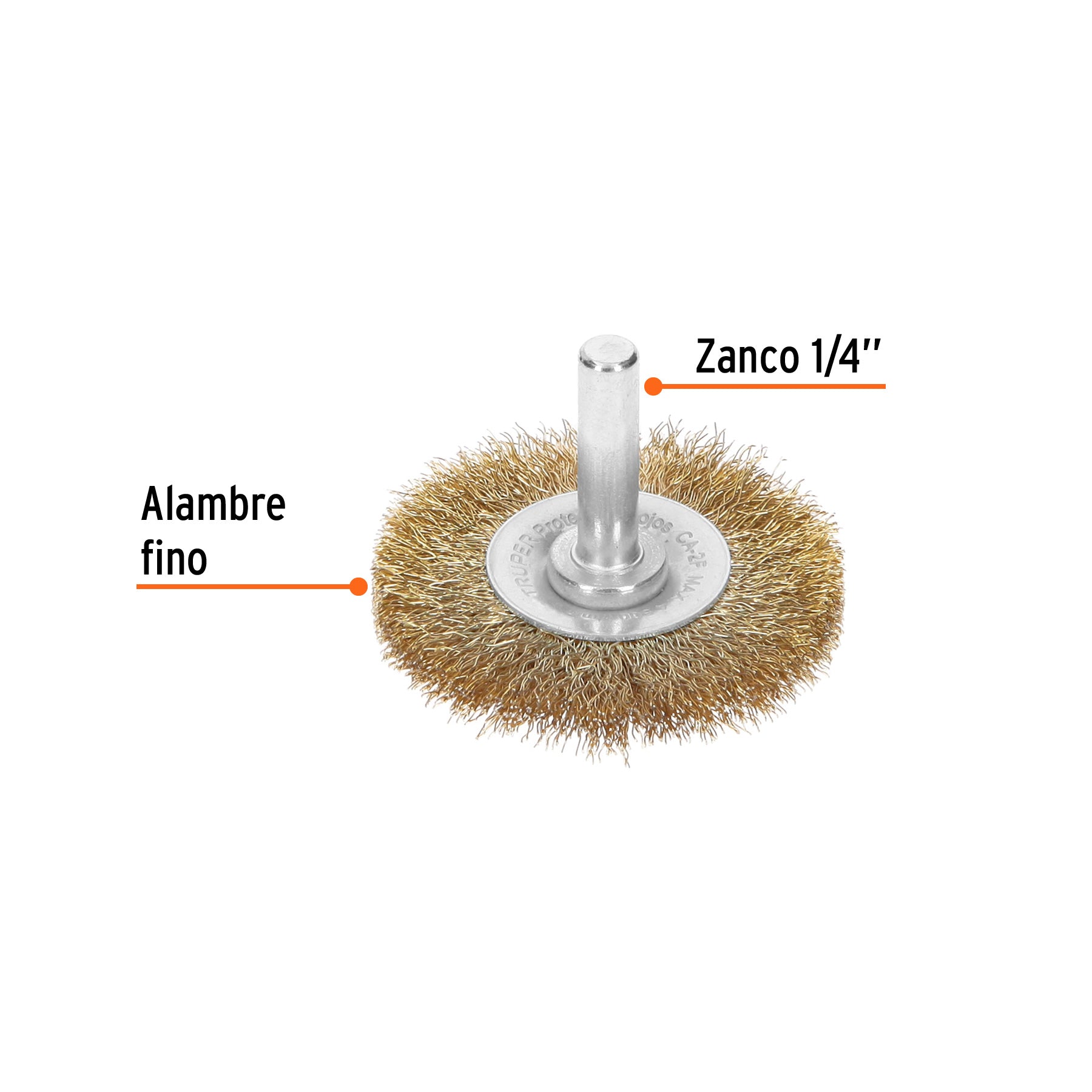 Carda circular 2" alambre fino para taladro, TRUPER