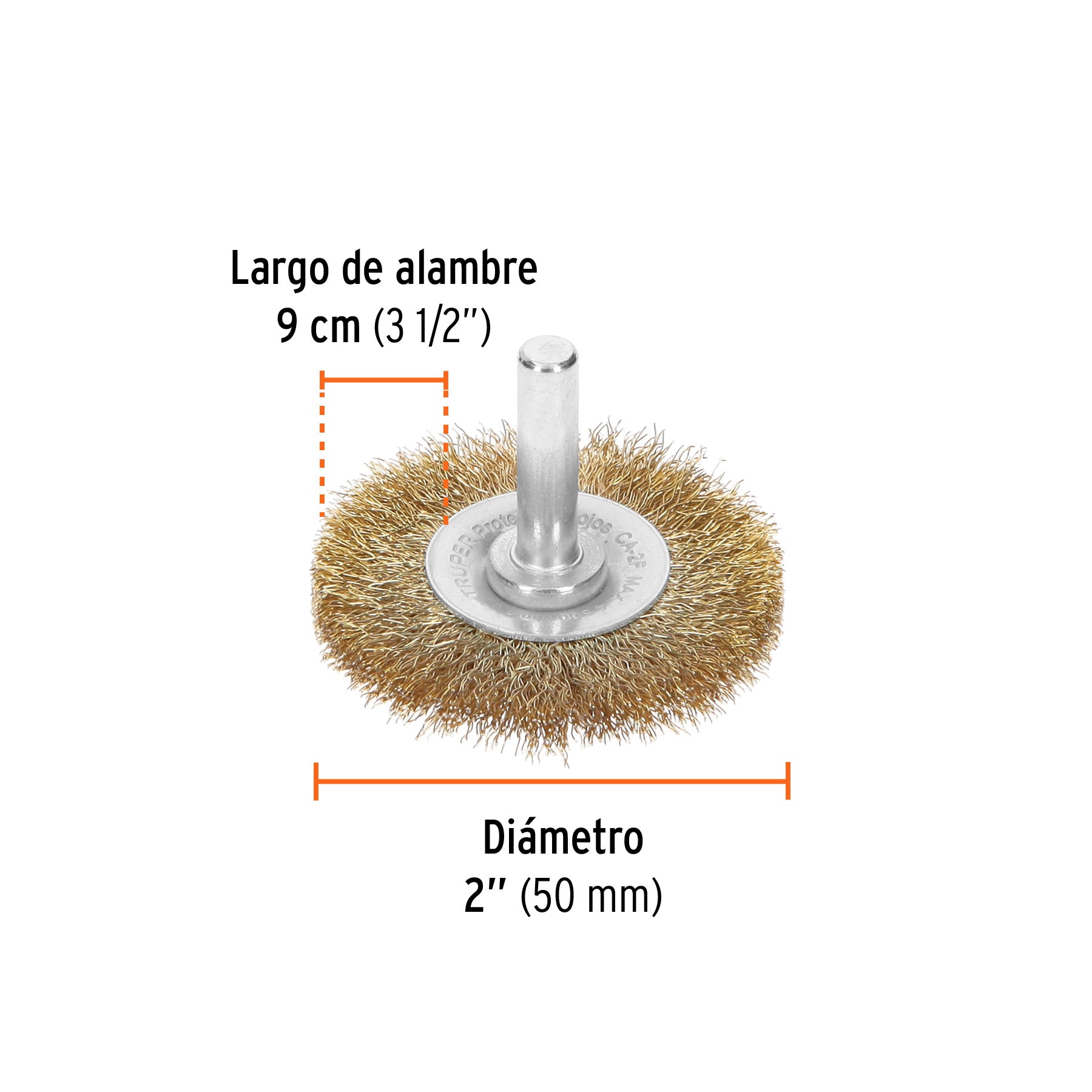 Carda circular 2" alambre fino para taladro, TRUPER