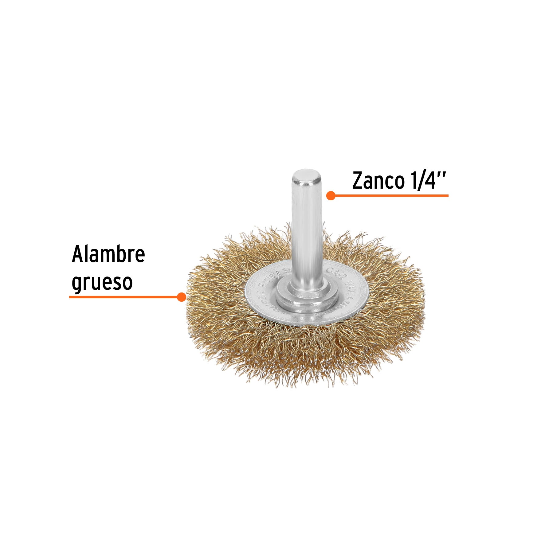 Carda circular 2" alambre grueso para taladro, TRUPER