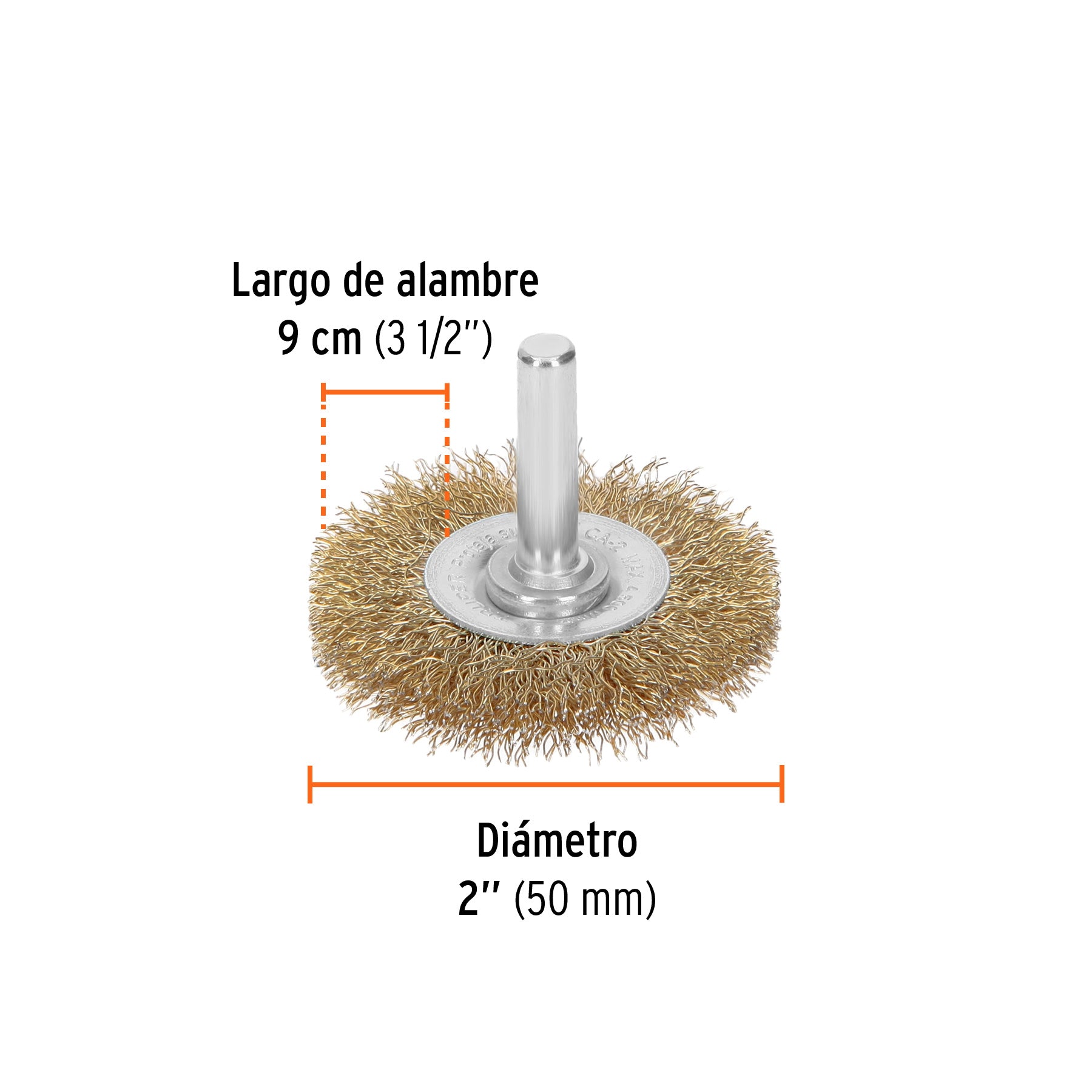 Carda circular 2" alambre grueso para taladro, TRUPER
