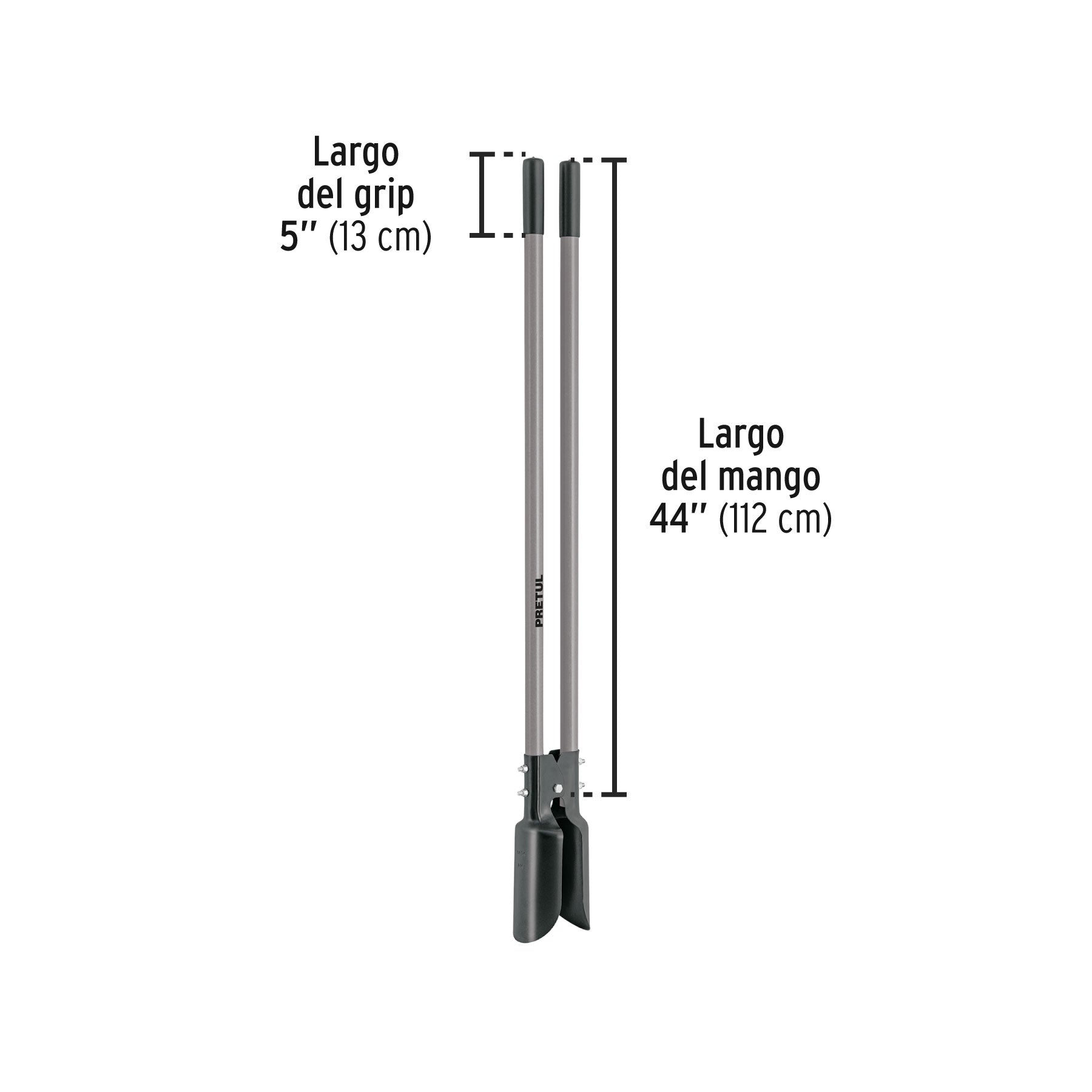 Cavador mangos de fibra de vidrio 44", PRETUL