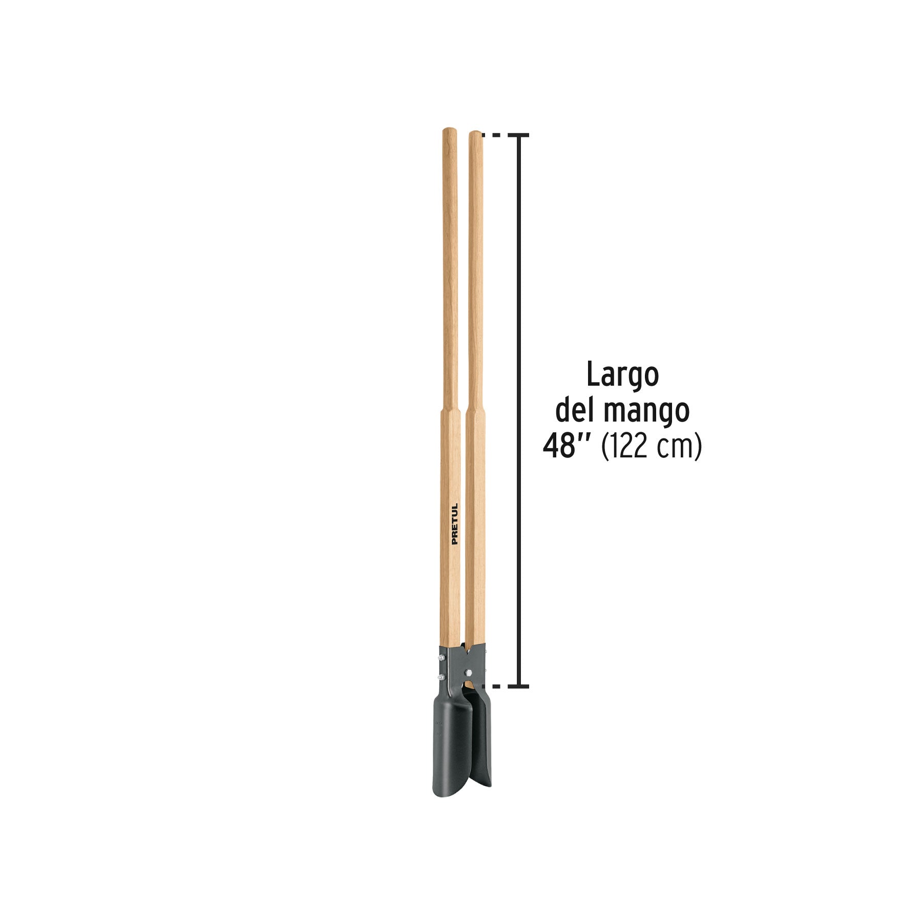 Cavador mangos de madera 48", PRETUL