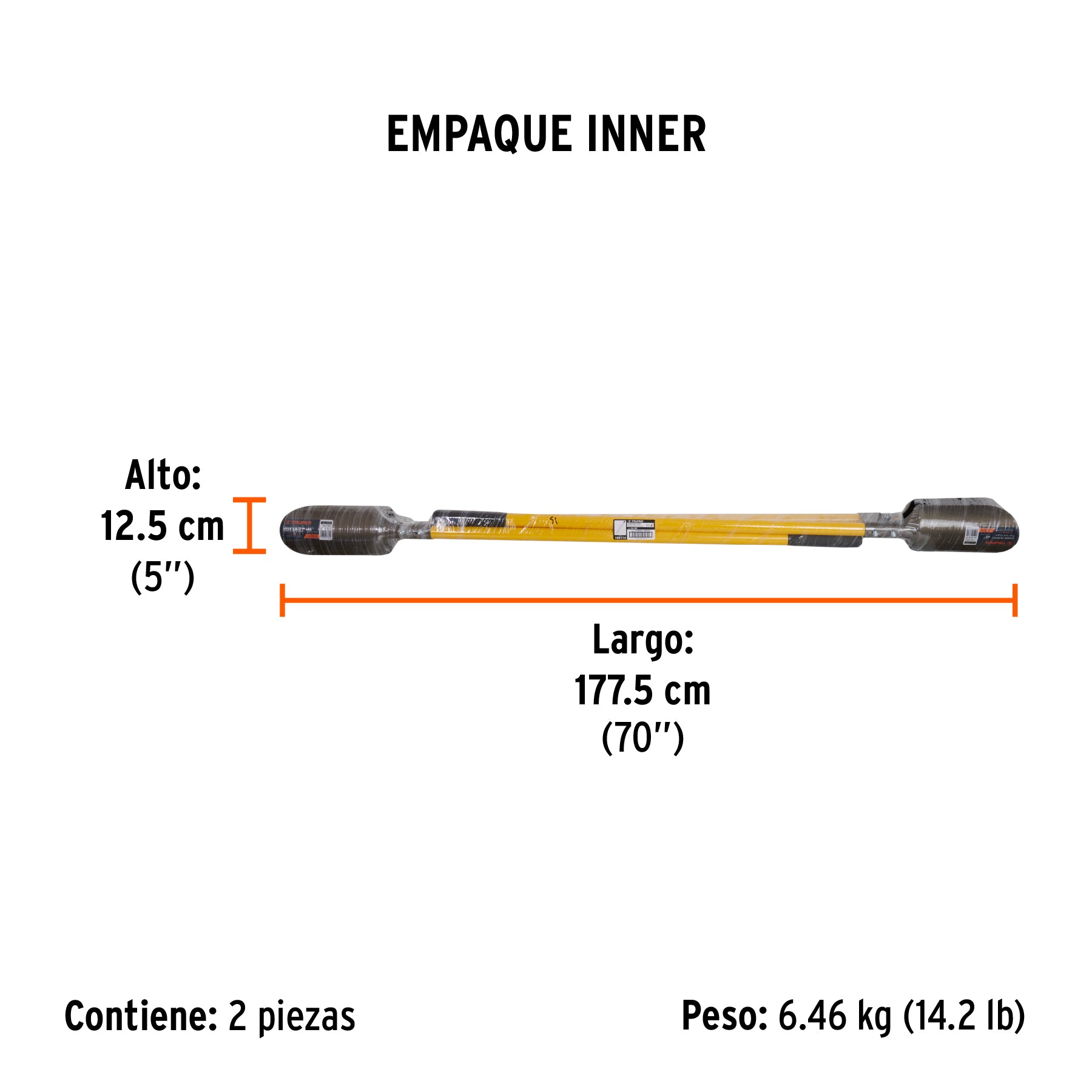Cavador mangos de fibra de vidrio 45", TRUPER - Empaque