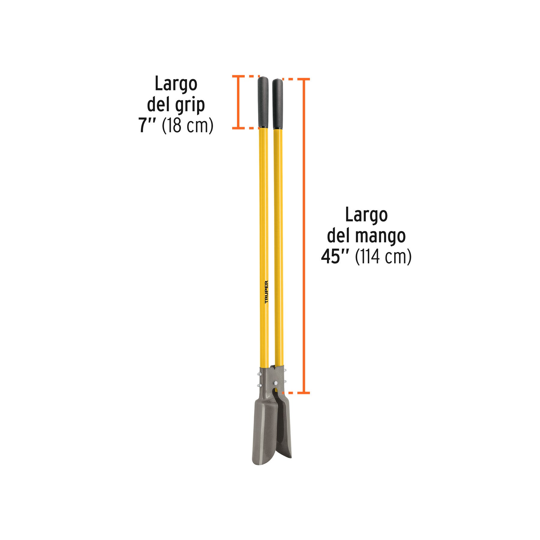 Cavador mangos de fibra de vidrio 45", TRUPER