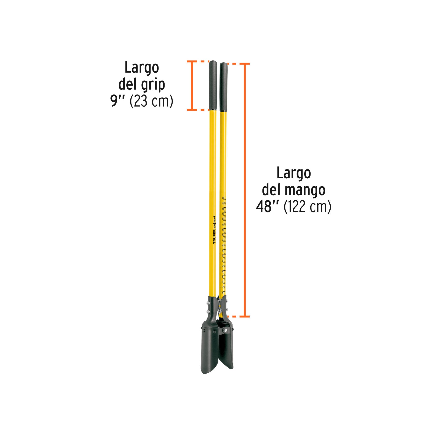 Cavador mangos de fibra de vidrio 48", TRUPER EXPERT