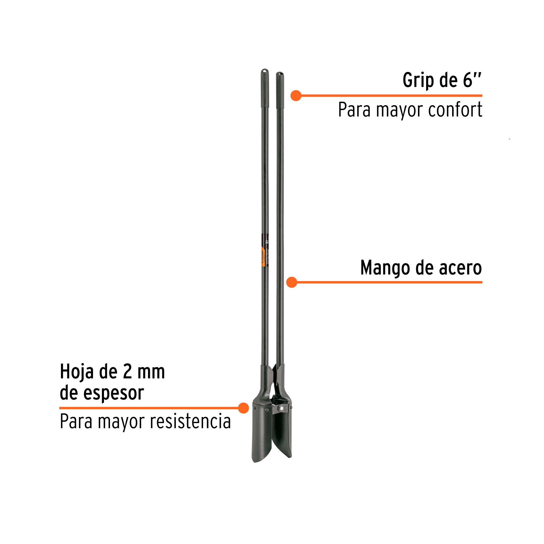 Cavador mangos de acero 47", TRUPER EXPERT