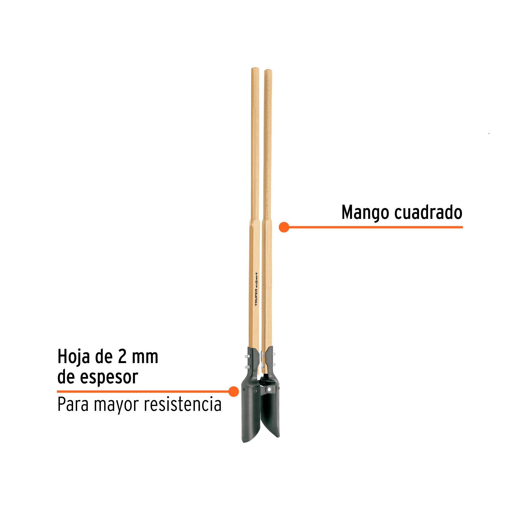 Cavador mangos de madera 48", TRUPER EXPERT
