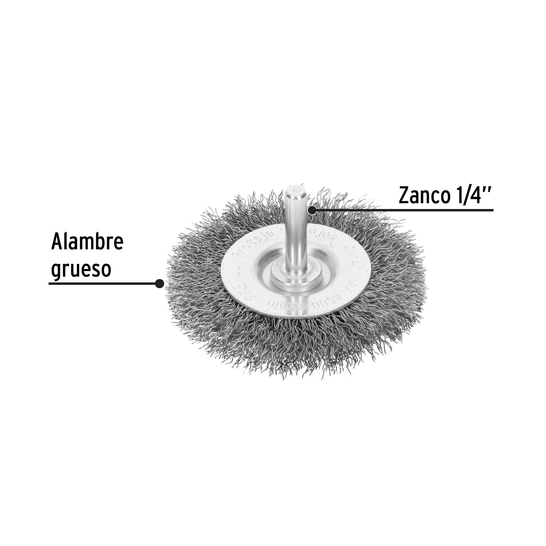 Carda circular 3" alambre grueso para taladro, PRETUL