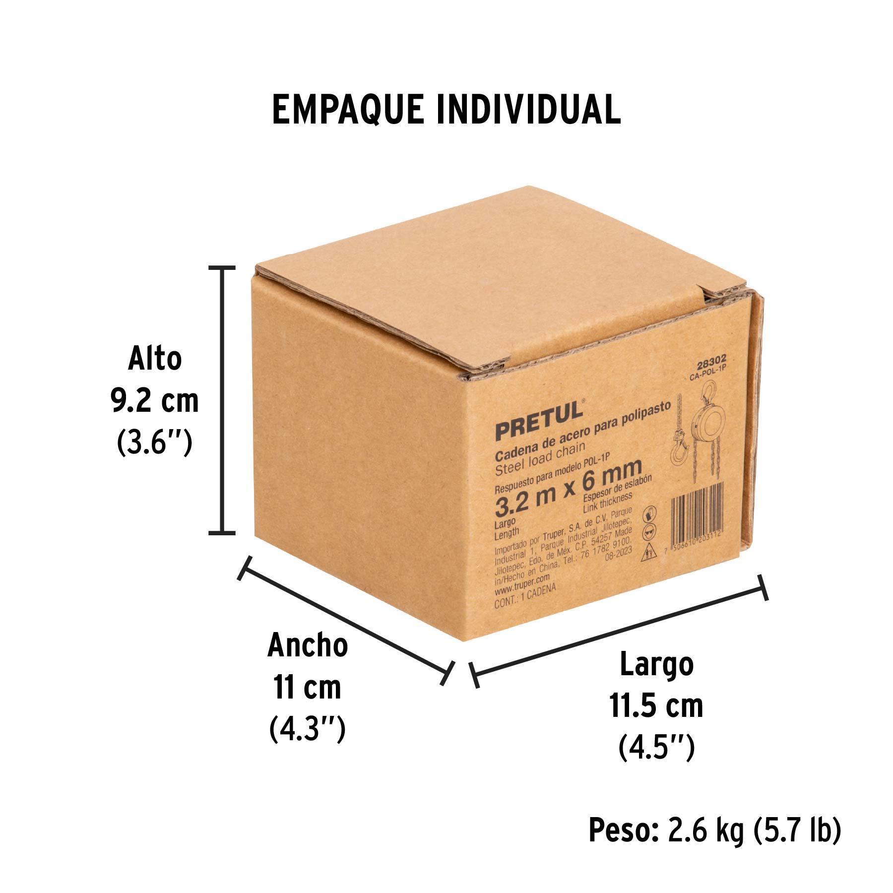 Cadena para polipasto POL-1P, PRETUL - Empaque
