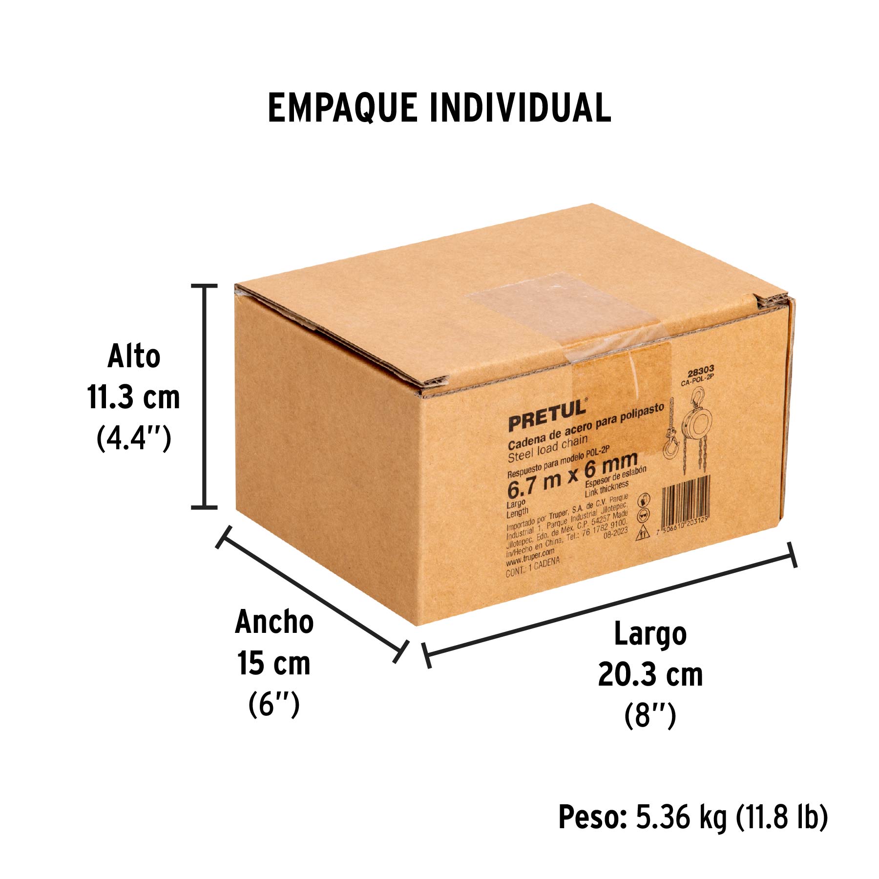 Cadena para polipasto POL-2P, PRETUL - Empaque